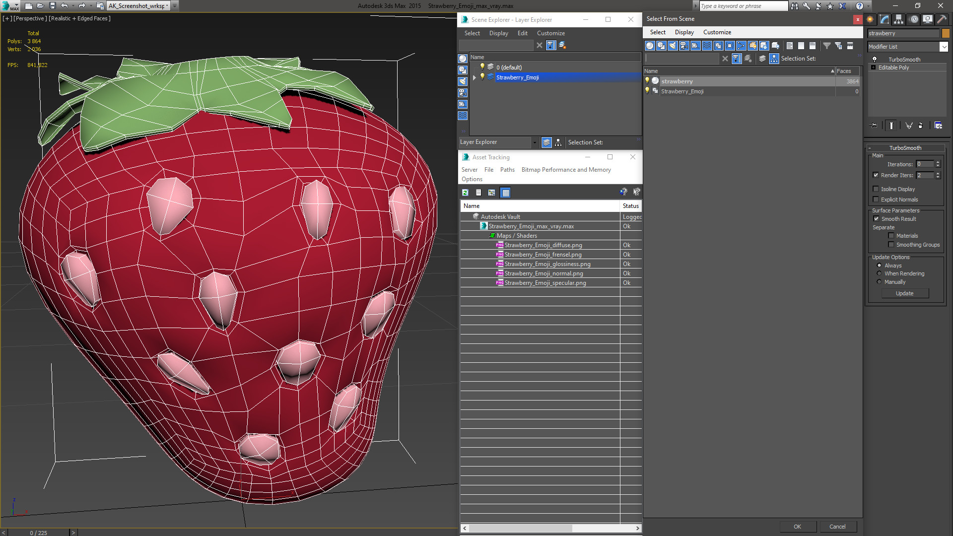 3D Strawberry Emoji