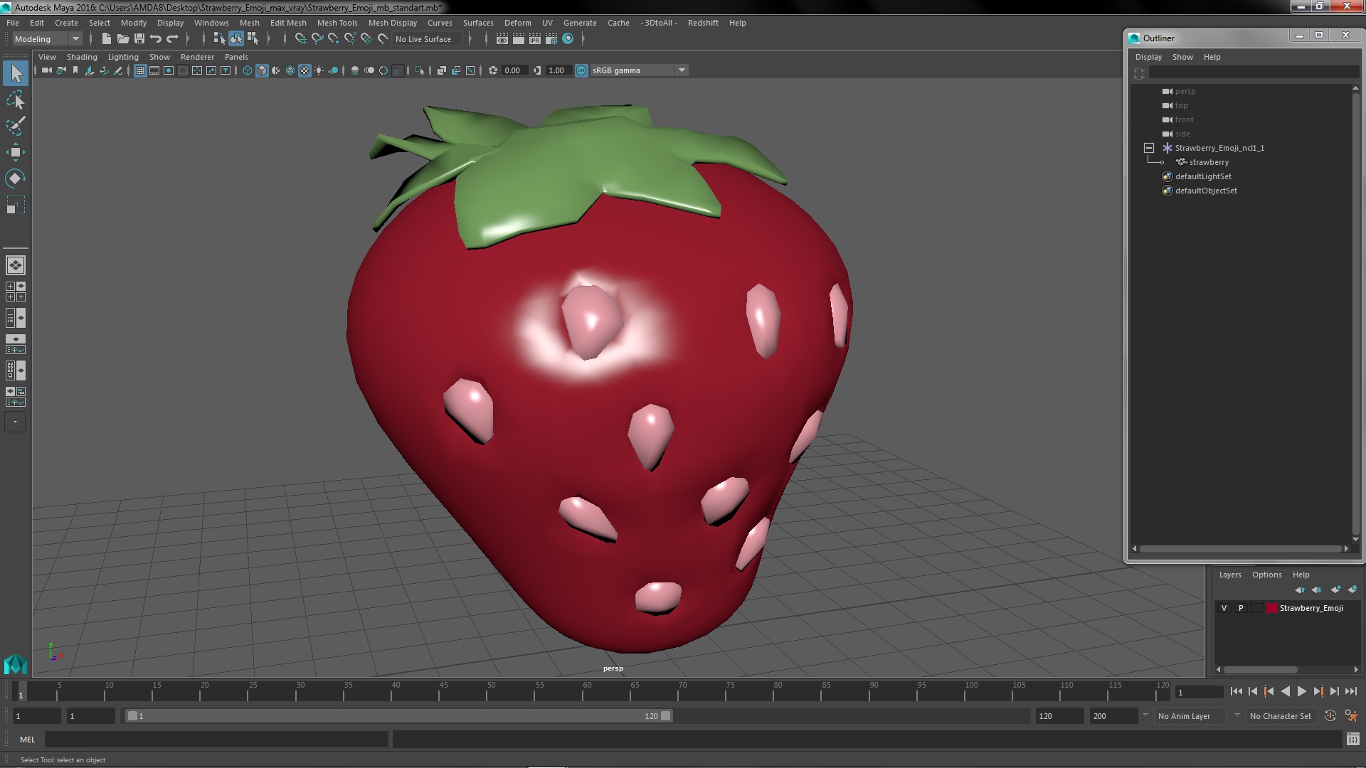 3D Strawberry Emoji
