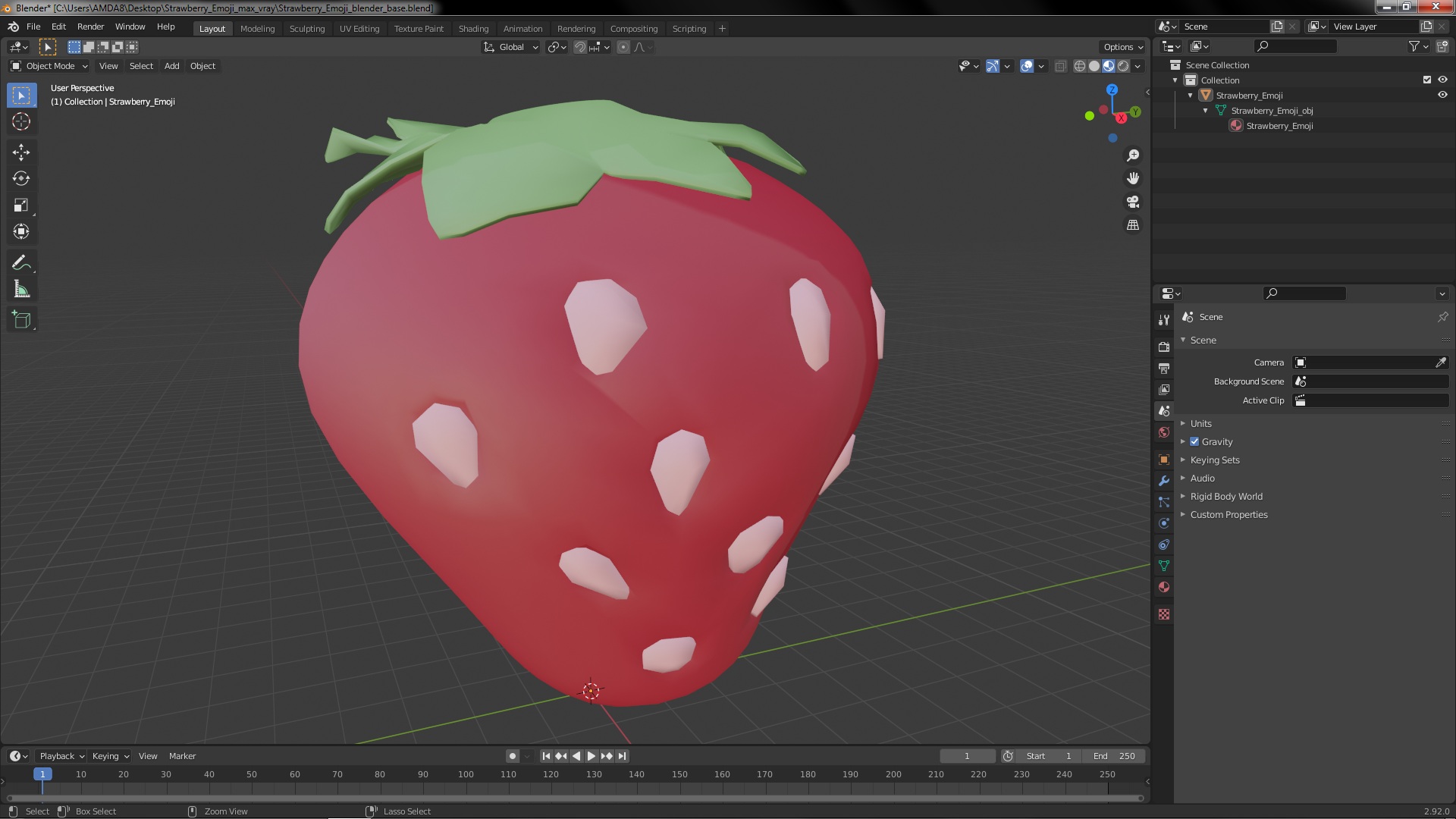 3D Strawberry Emoji