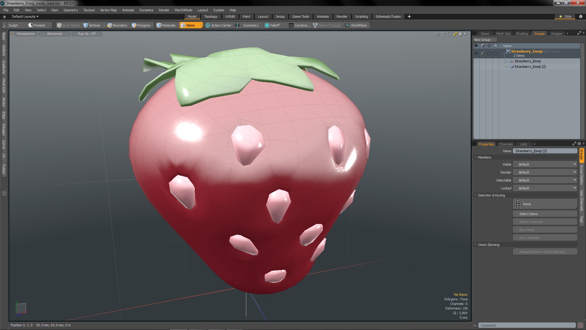 3D Strawberry Emoji