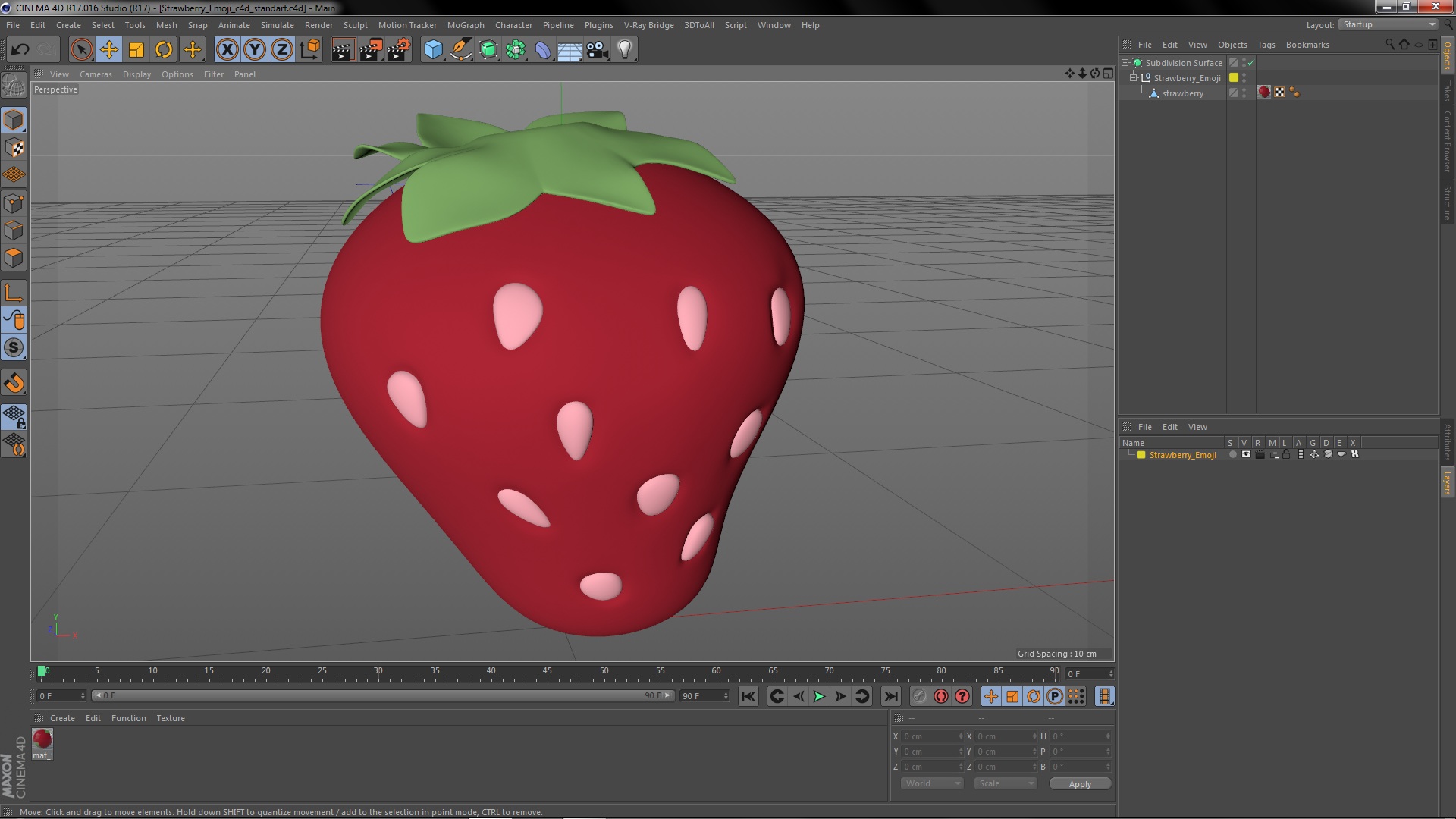 3D Strawberry Emoji