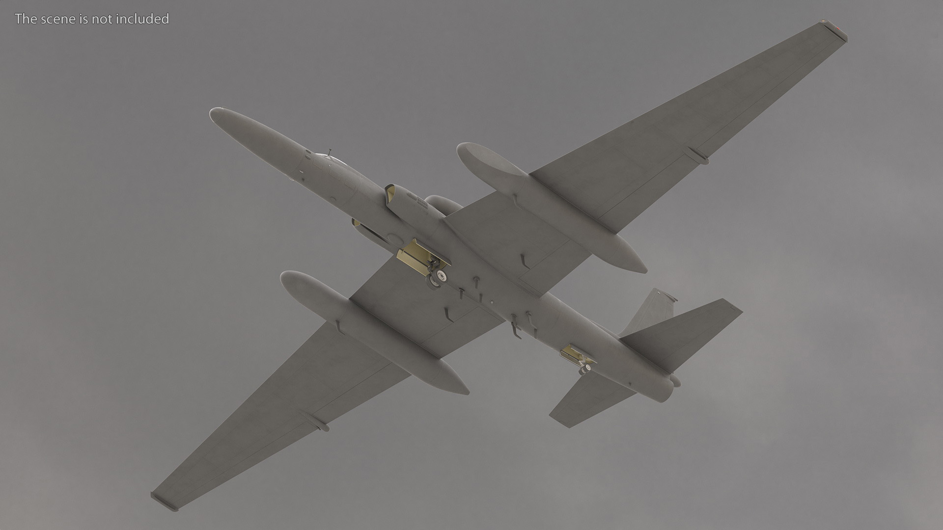 Reconnaissance Aircraft Grey Rigged for Maya 3D model