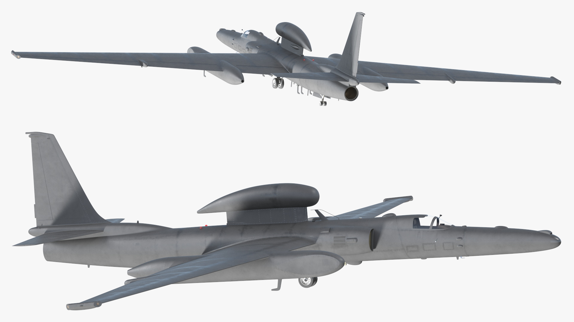 Reconnaissance Aircraft Grey Rigged for Maya 3D model