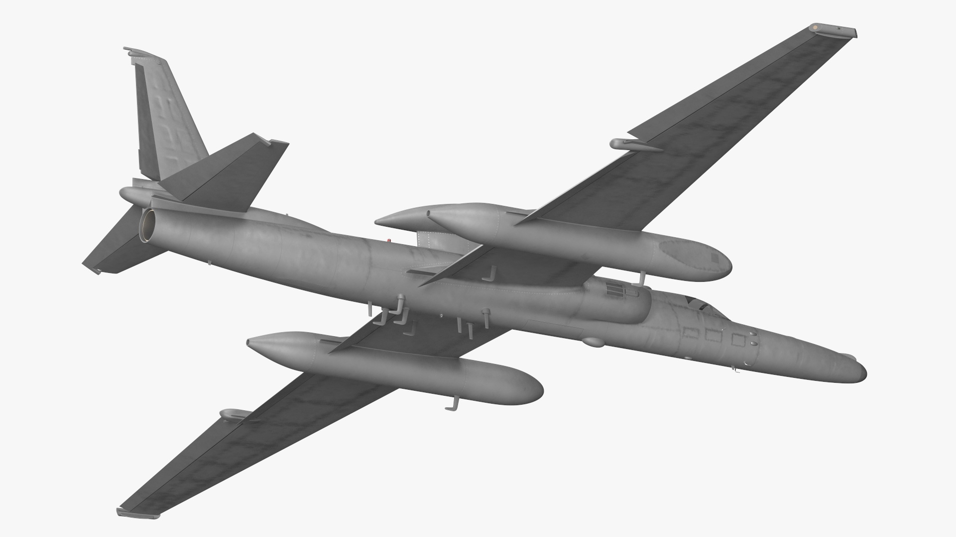 Reconnaissance Aircraft Grey Rigged for Maya 3D model