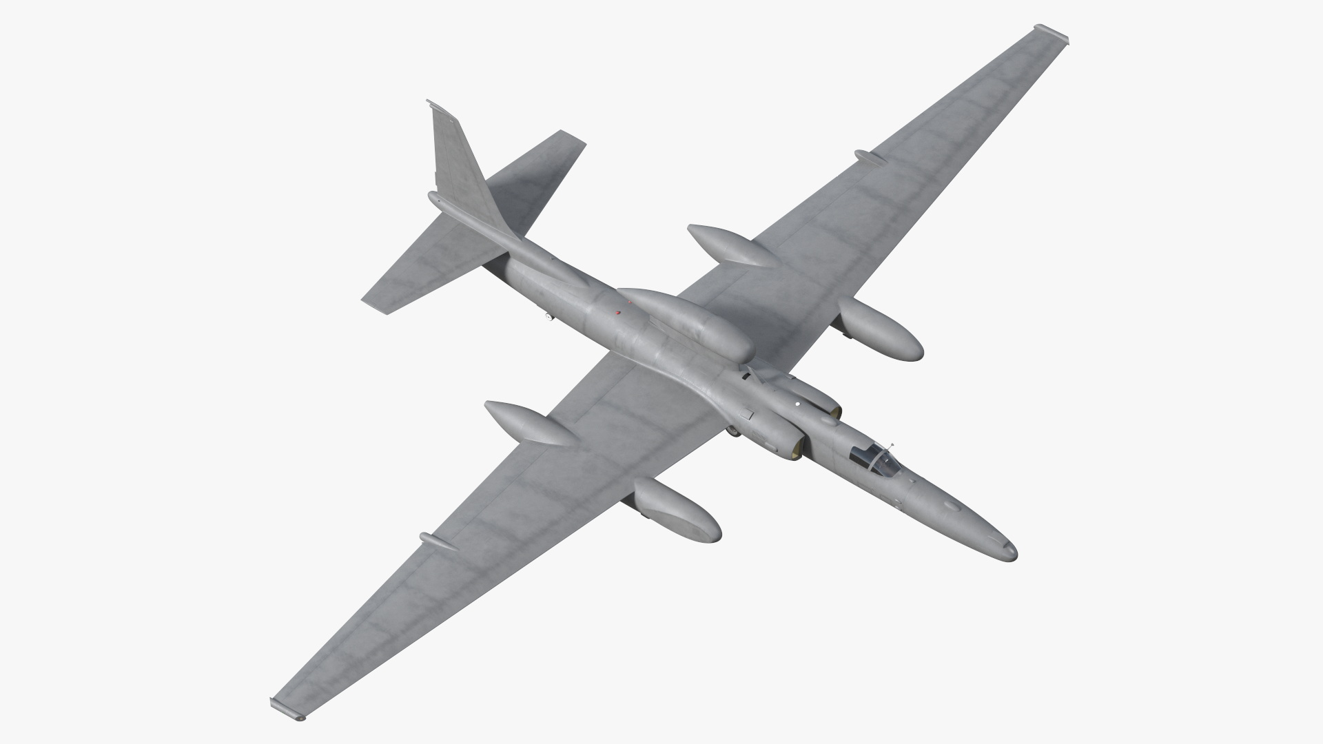 Reconnaissance Aircraft Grey Rigged for Maya 3D model