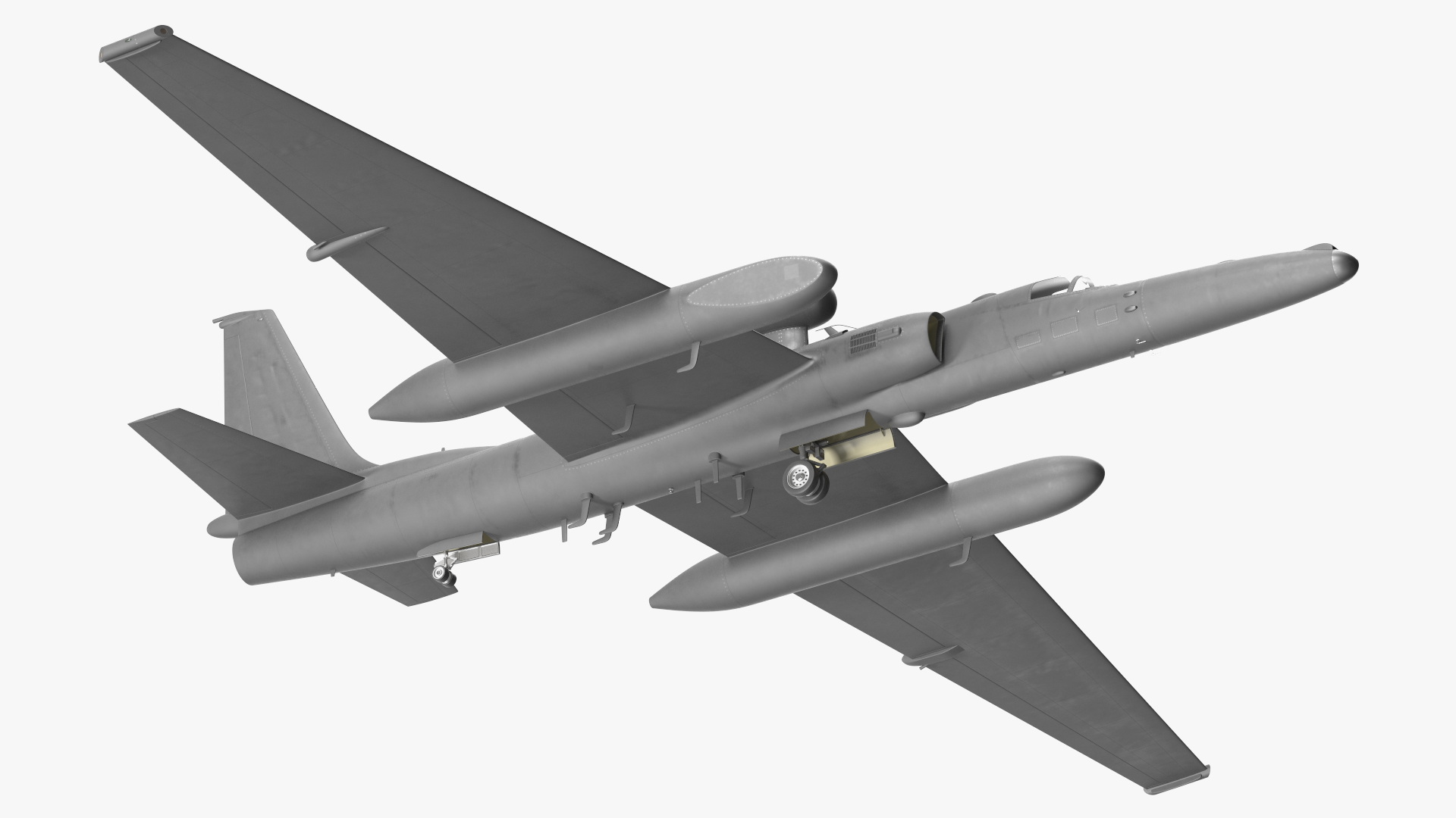 Reconnaissance Aircraft Grey Rigged for Maya 3D model