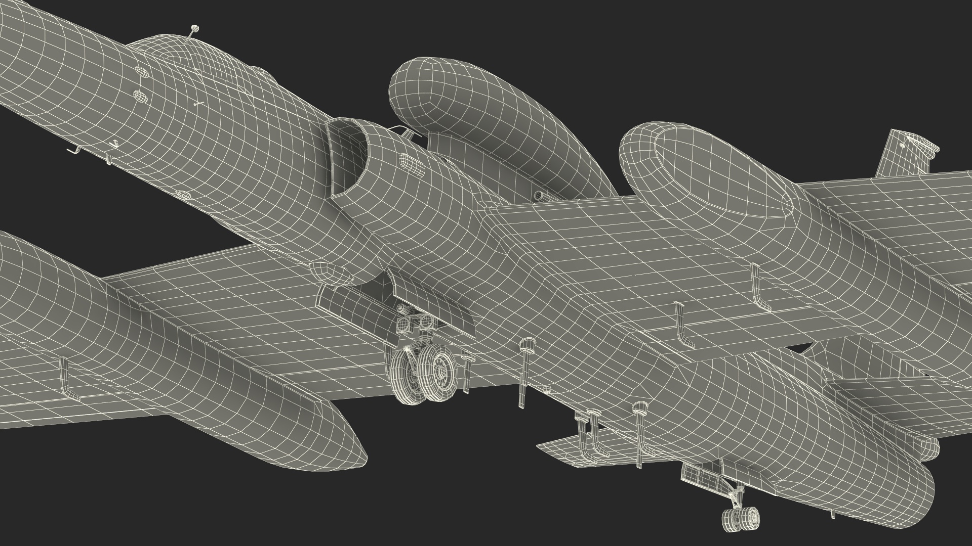Reconnaissance Aircraft Grey Rigged for Maya 3D model