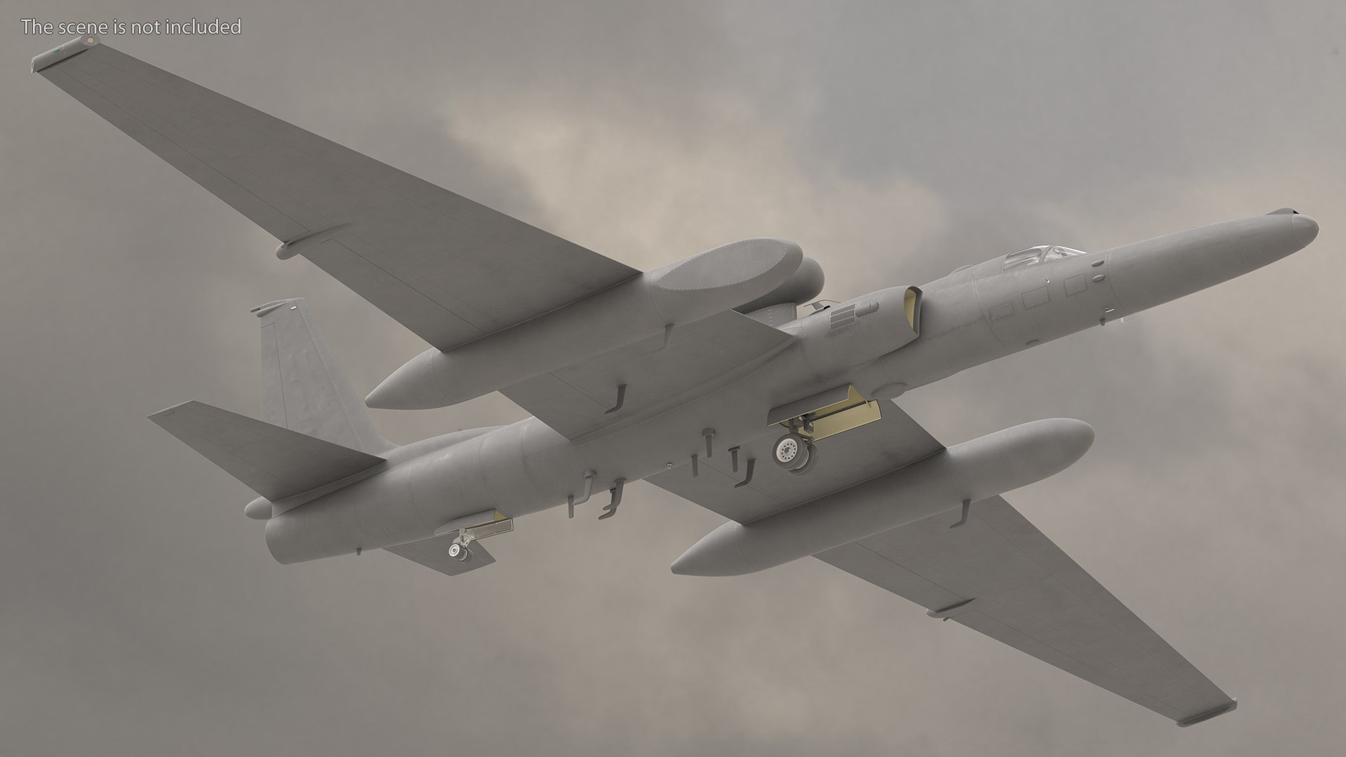 Reconnaissance Aircraft Grey Rigged for Maya 3D model