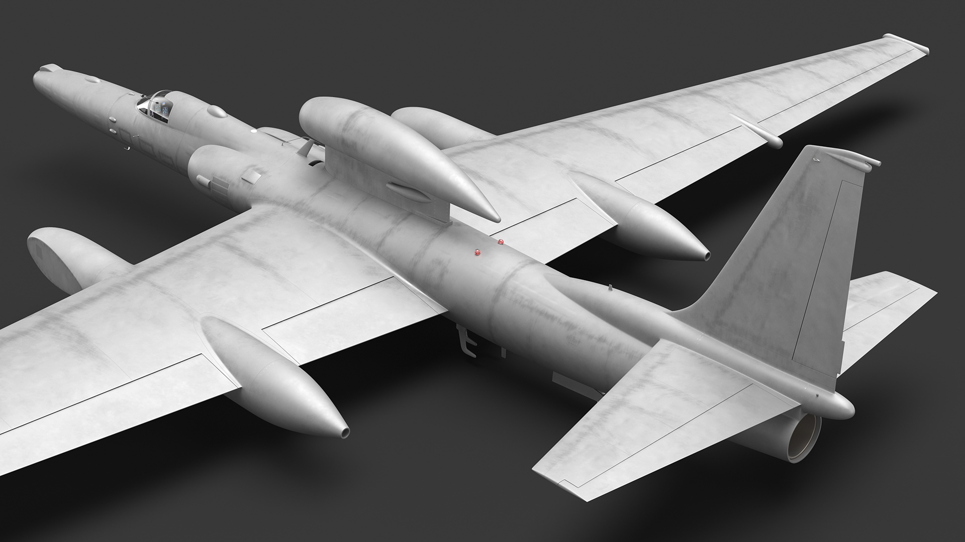 Reconnaissance Aircraft Grey Rigged for Maya 3D model