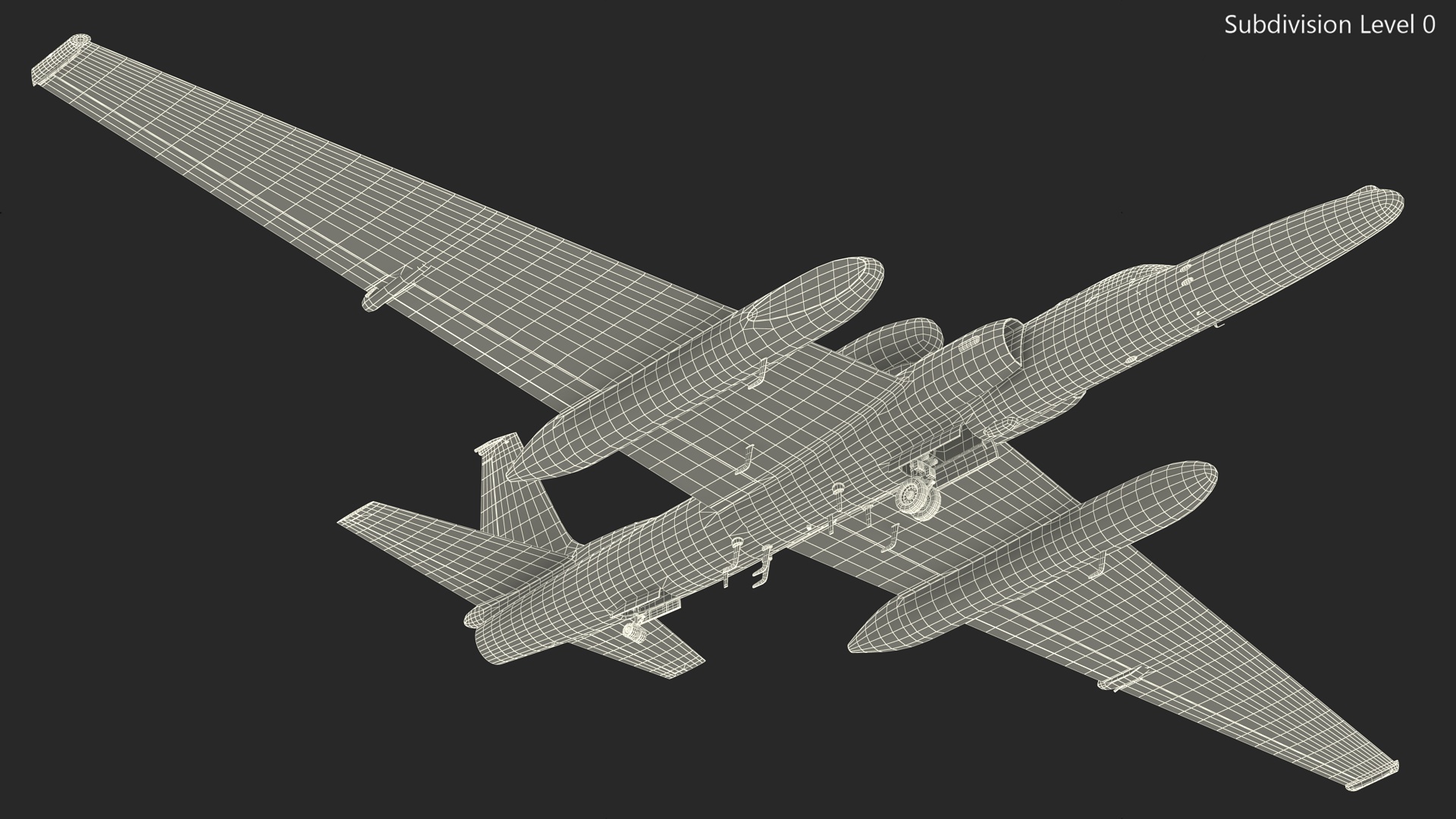 Reconnaissance Aircraft Grey Rigged for Maya 3D model