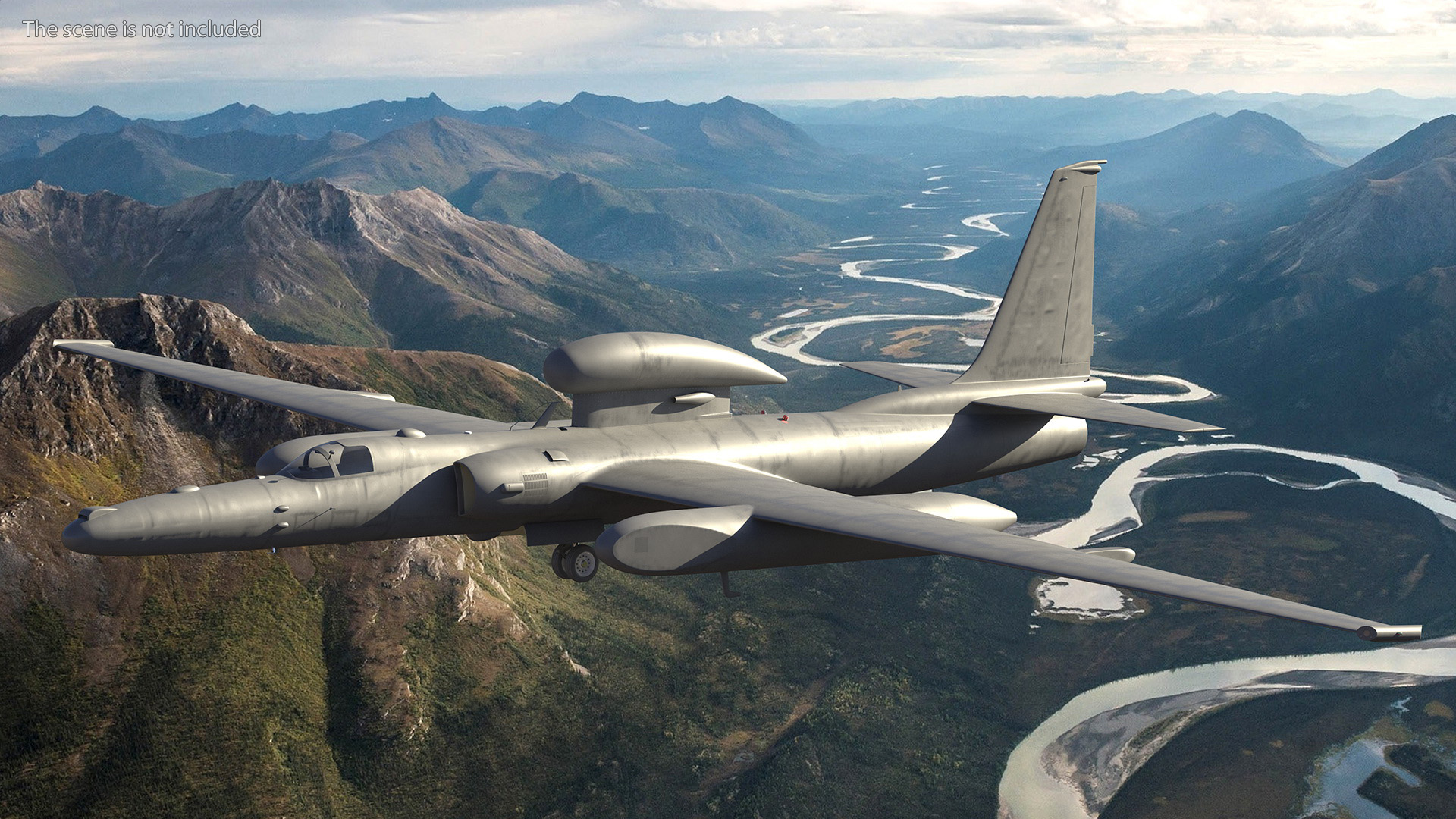 Reconnaissance Aircraft Grey Rigged for Maya 3D model