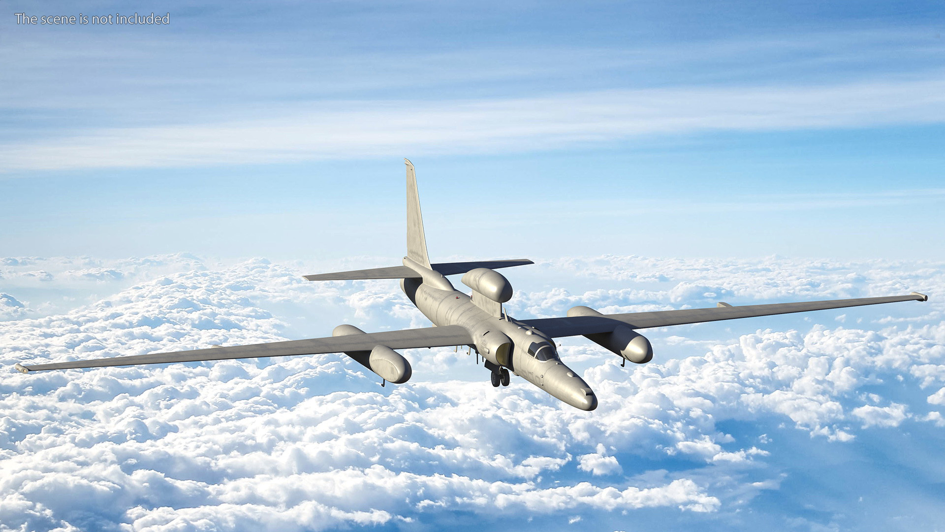 Reconnaissance Aircraft Grey Rigged for Maya 3D model