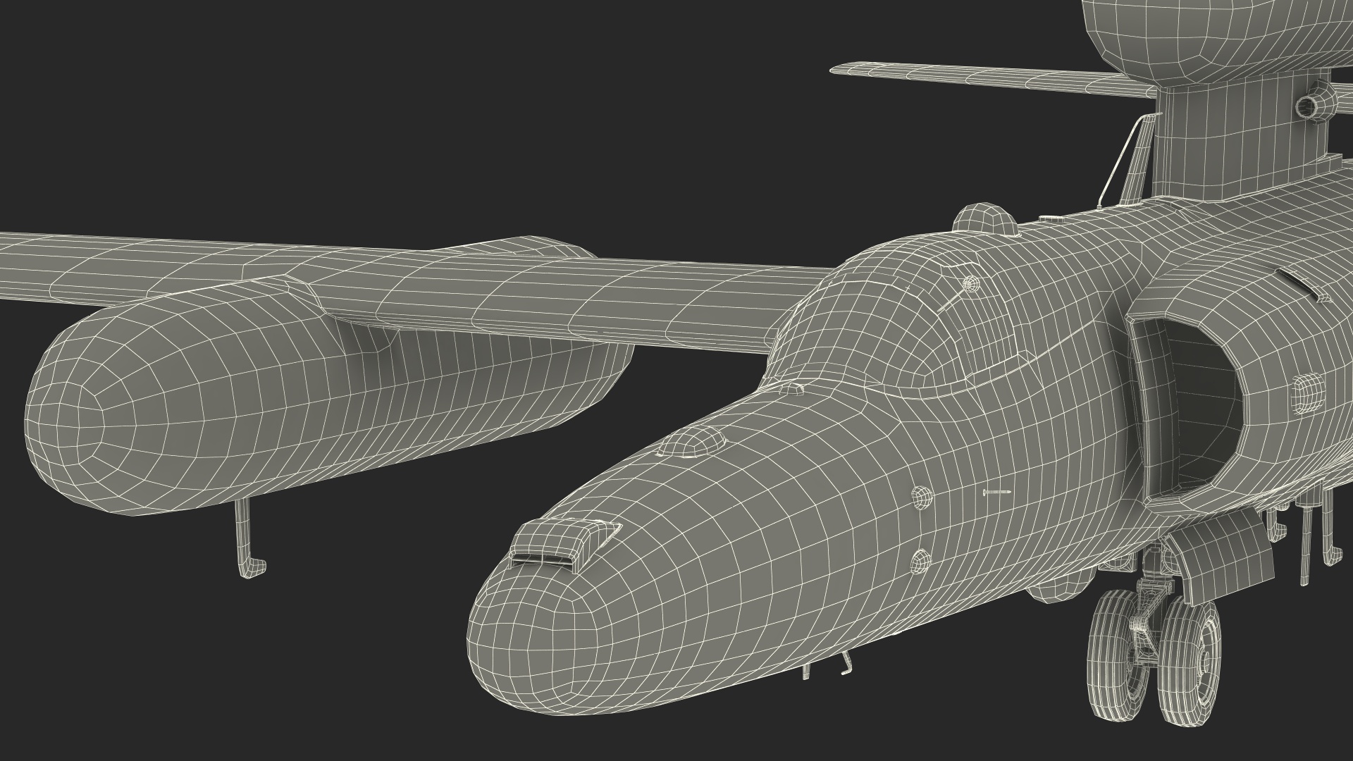 Reconnaissance Aircraft Grey Rigged for Maya 3D model