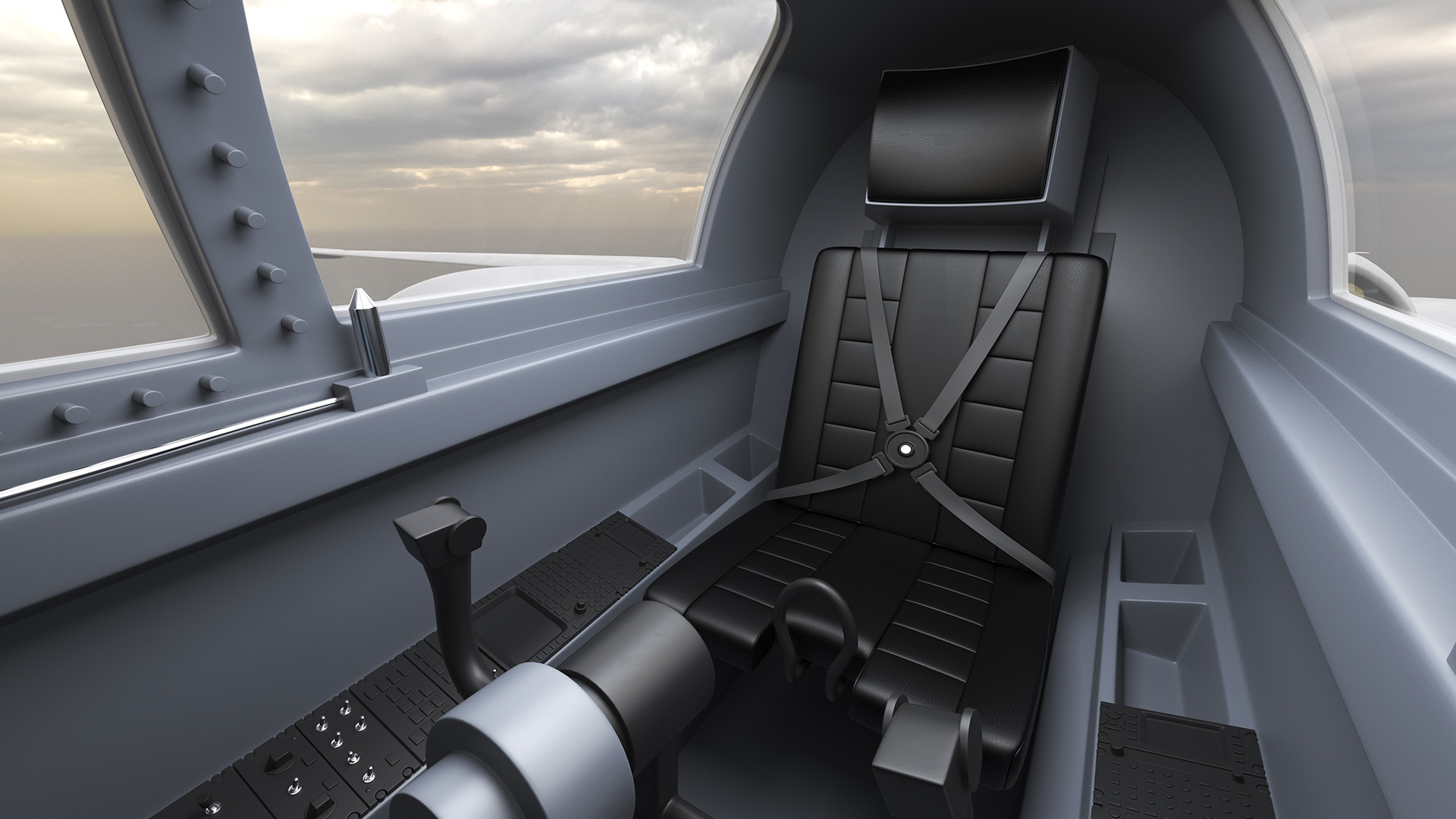 Reconnaissance Aircraft Grey Rigged for Maya 3D model