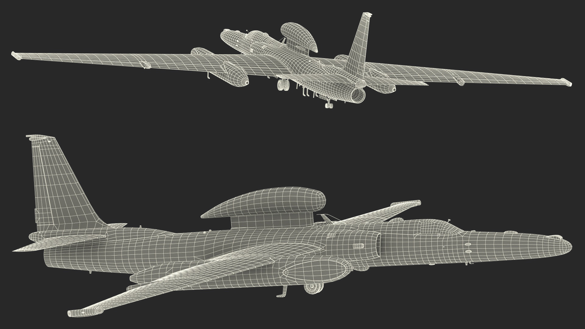 Reconnaissance Aircraft Grey Rigged for Maya 3D model