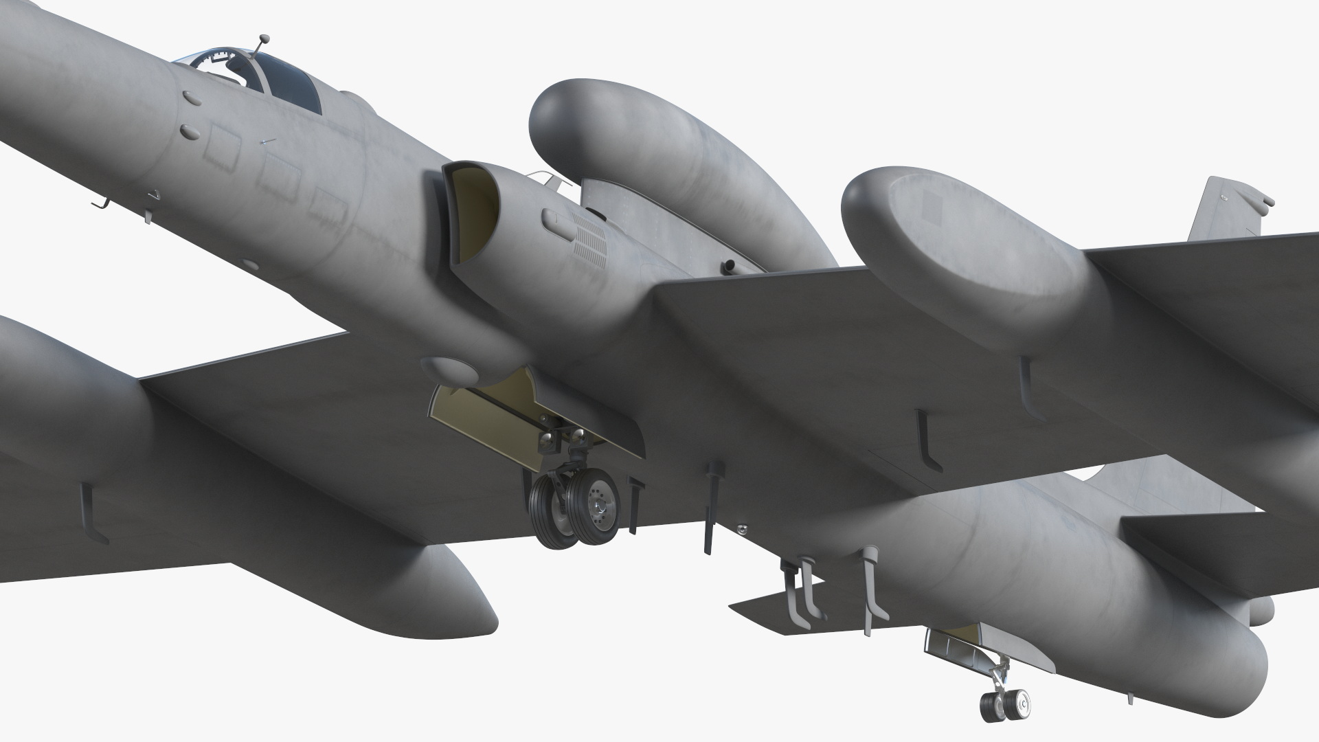 Reconnaissance Aircraft Grey Rigged for Maya 3D model