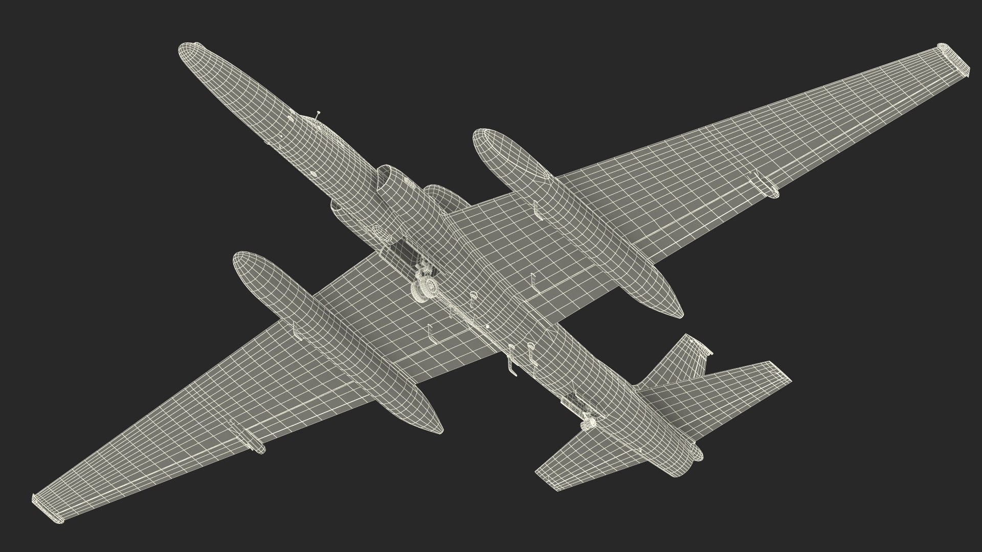 Reconnaissance Aircraft Grey Rigged for Maya 3D model