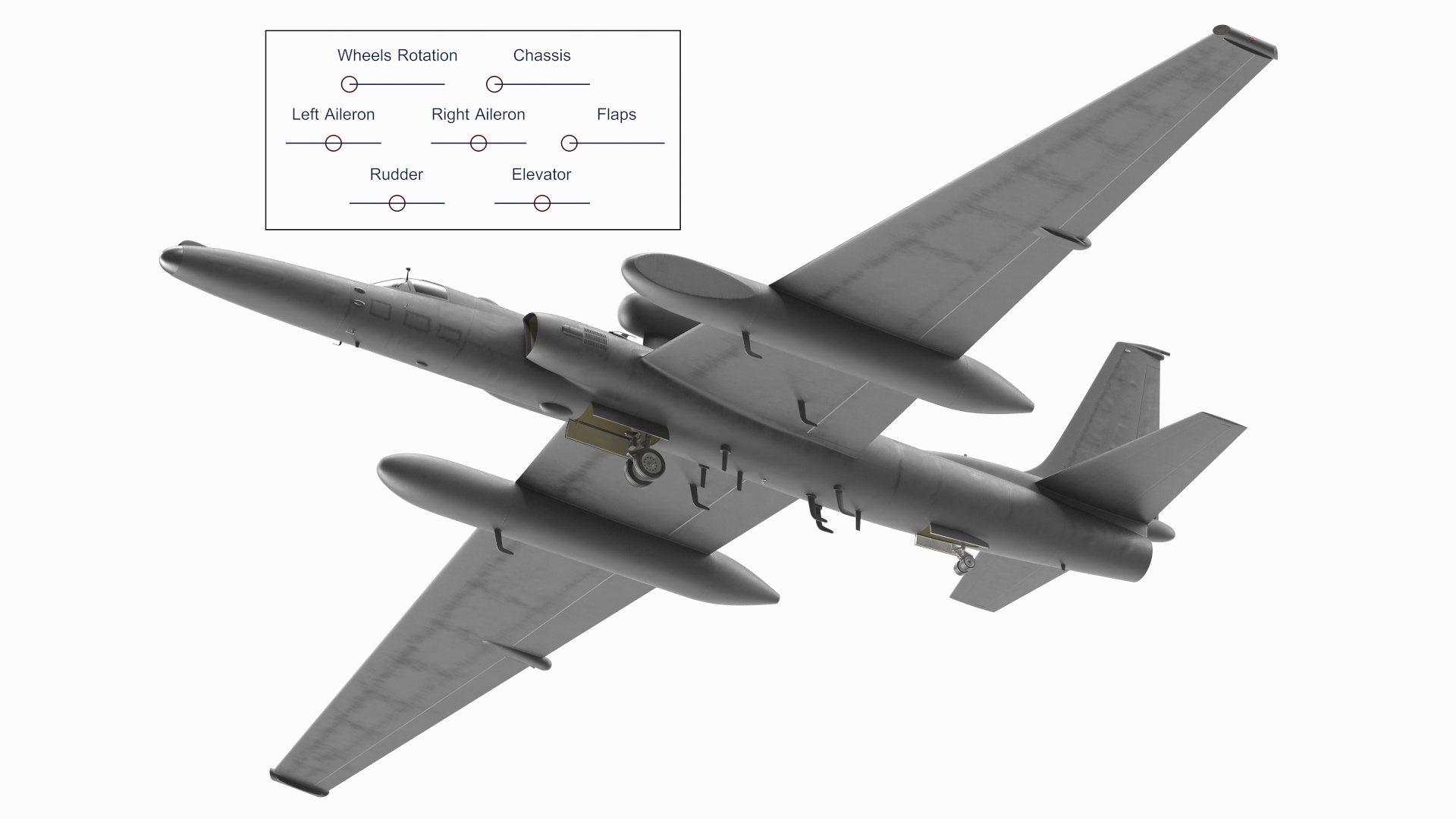 Reconnaissance Aircraft Grey Rigged for Maya 3D model