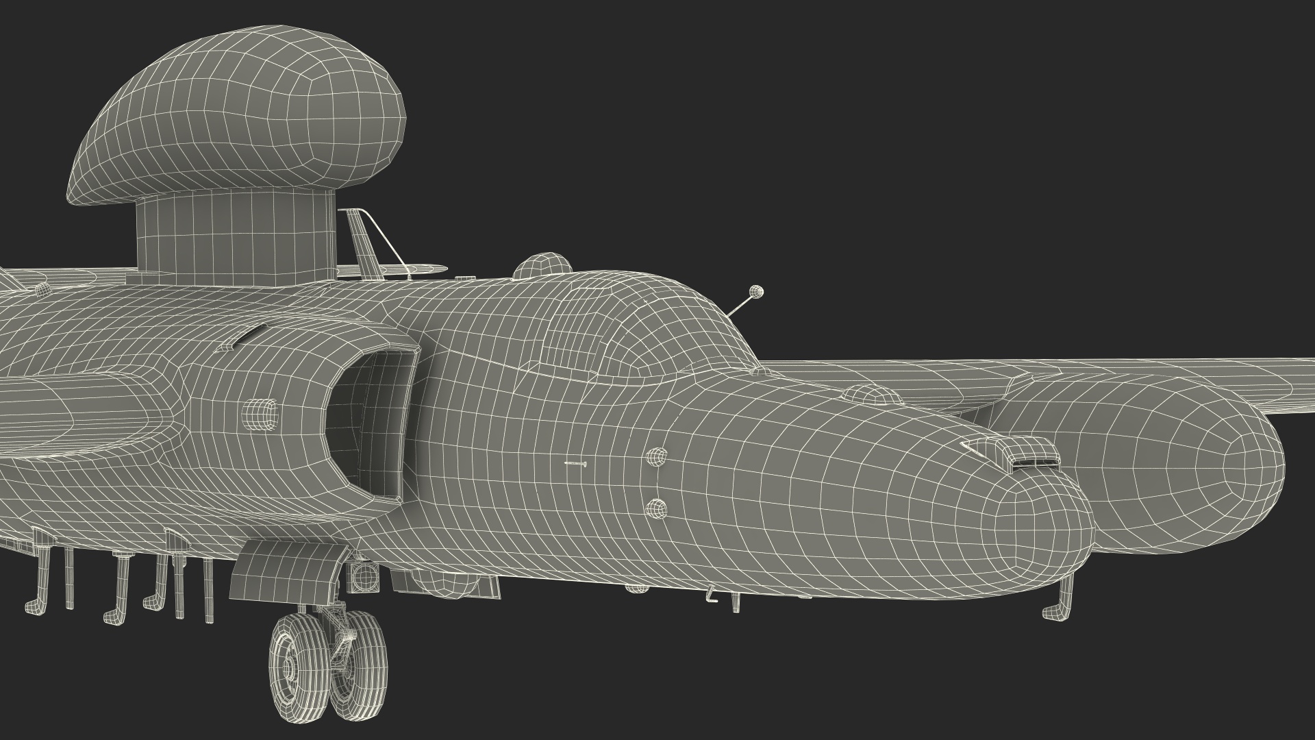 Reconnaissance Aircraft Grey Rigged for Maya 3D model