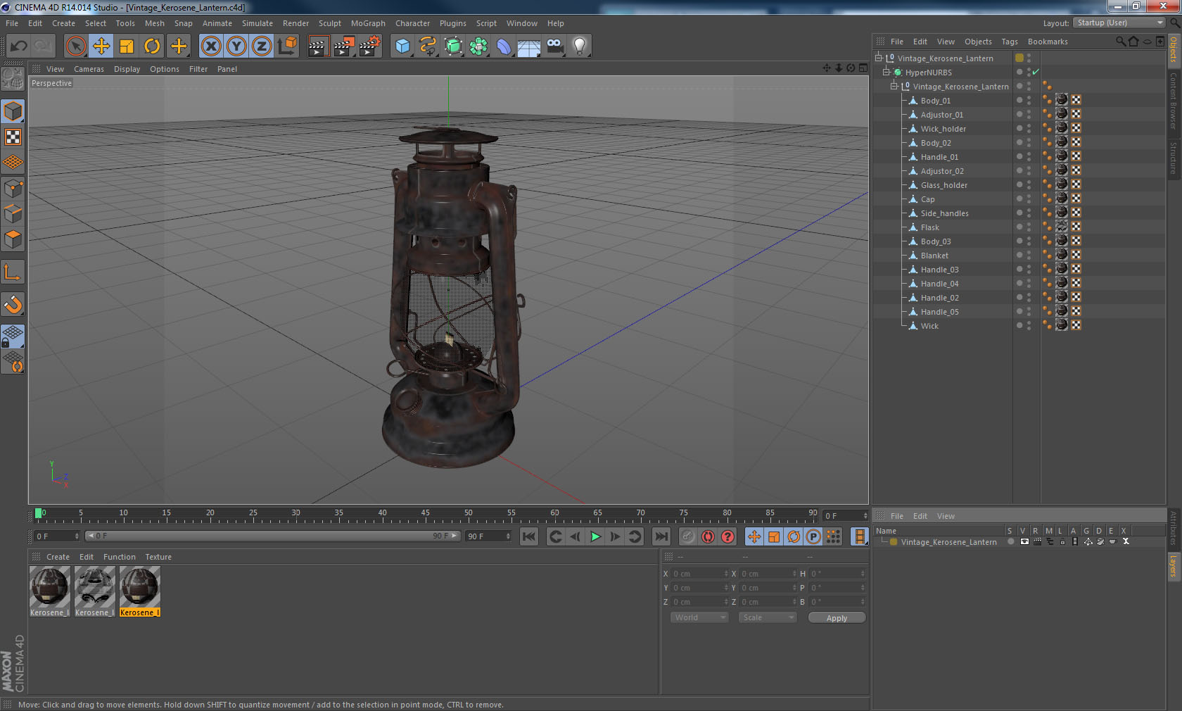 Vintage Kerosene Lantern 3D model