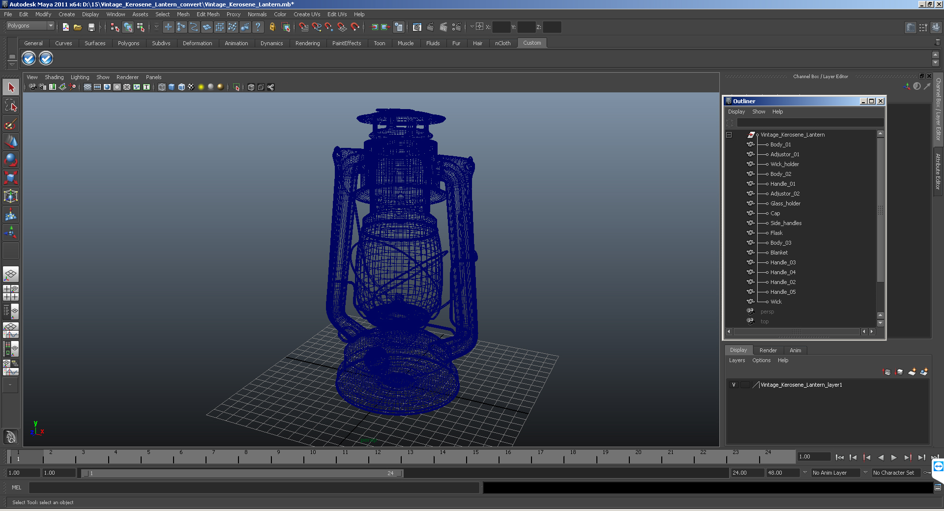 Vintage Kerosene Lantern 3D model
