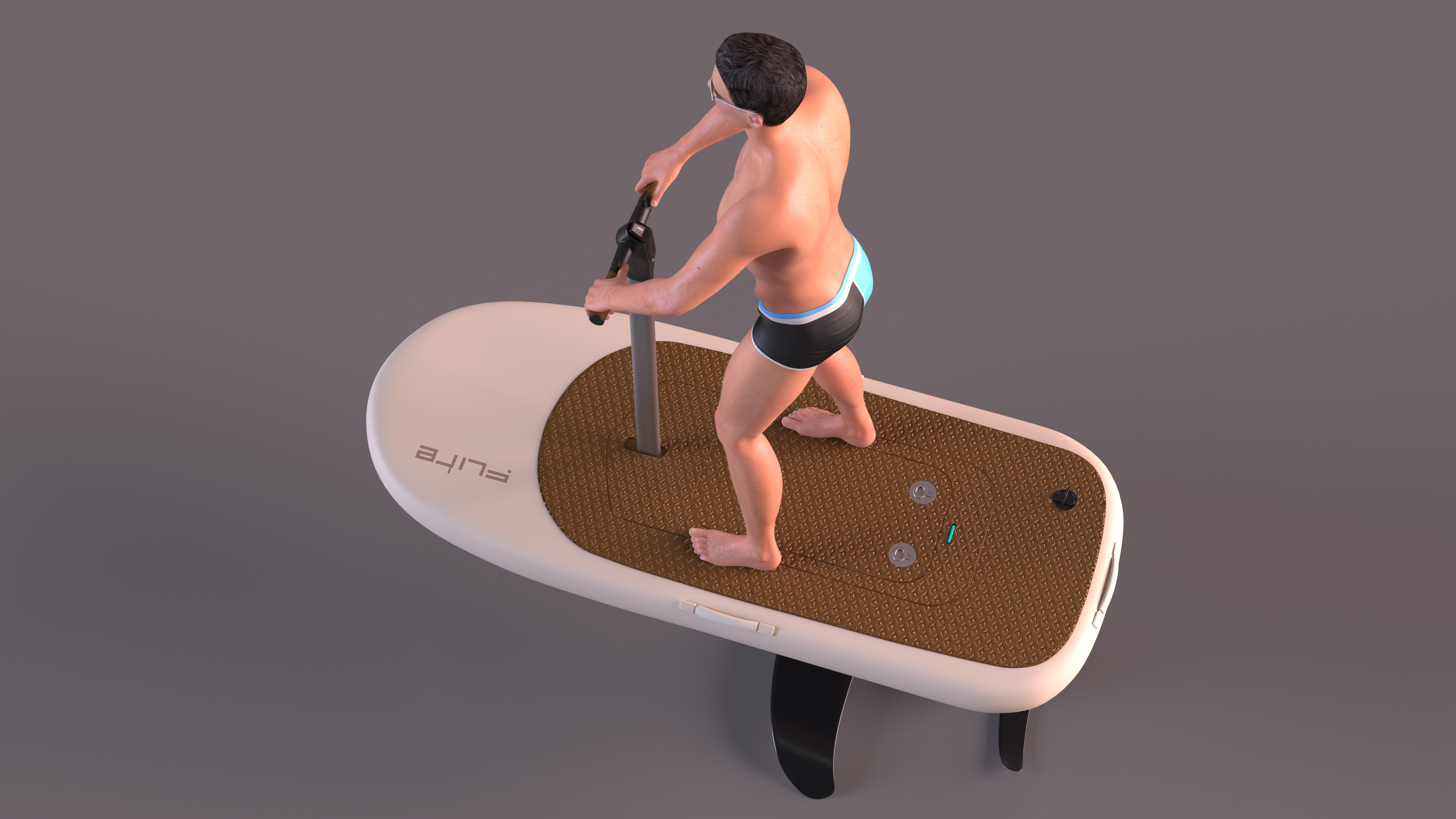 Man Rides a Flitescooter 3D model