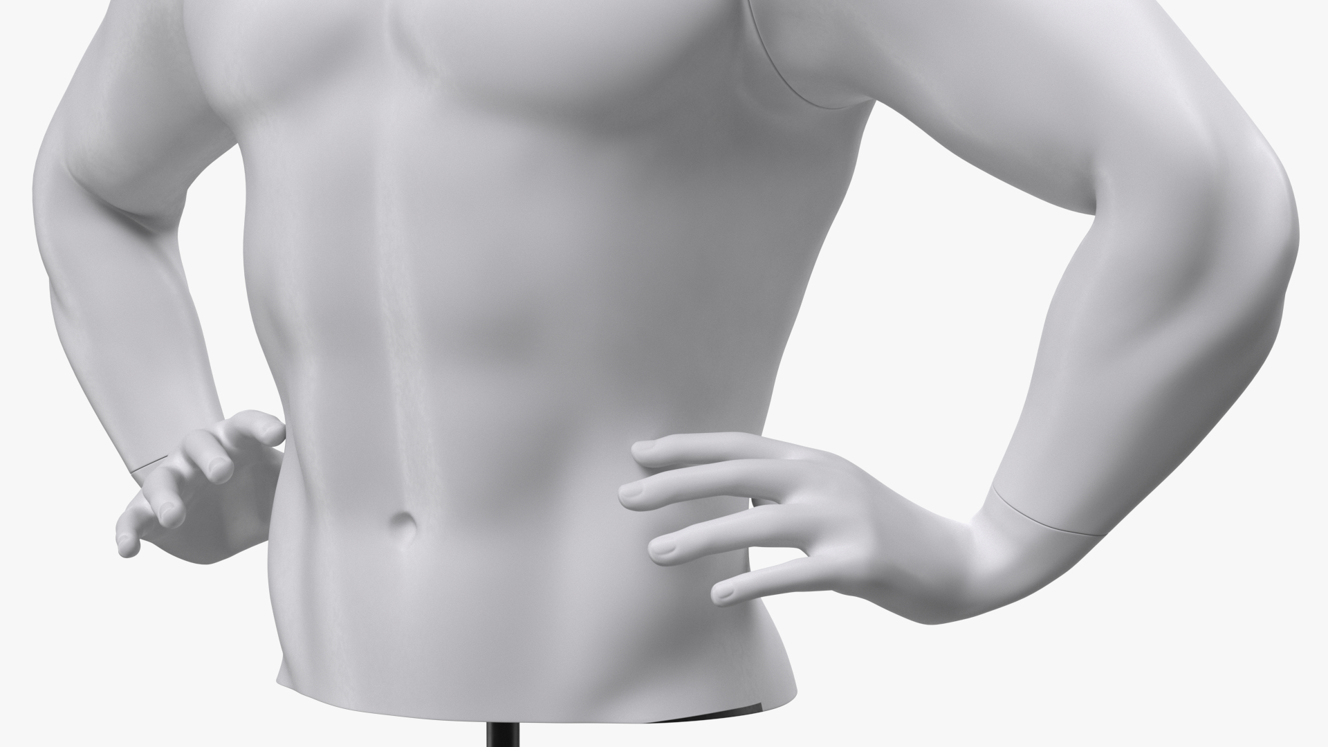 Man Torso Sports Mannequin White 3D