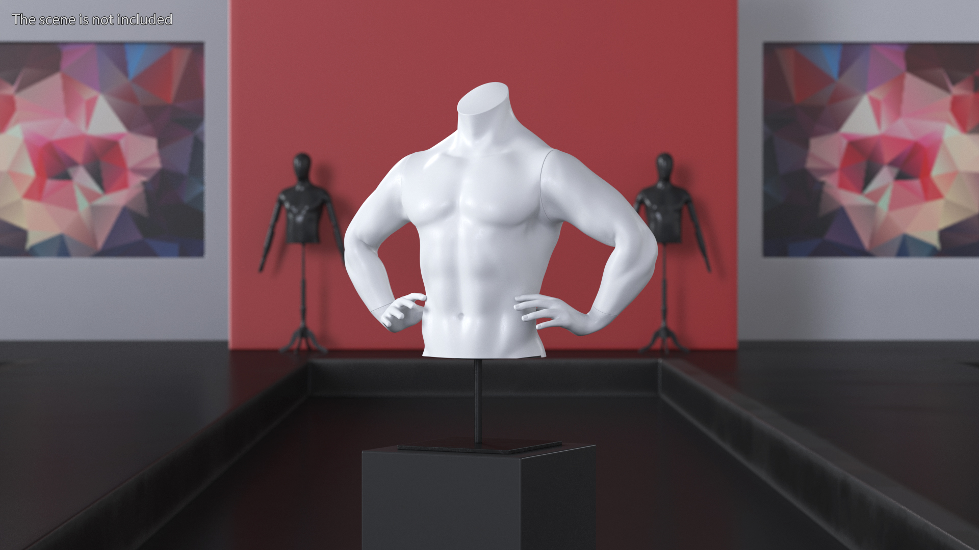 Man Torso Sports Mannequin White 3D