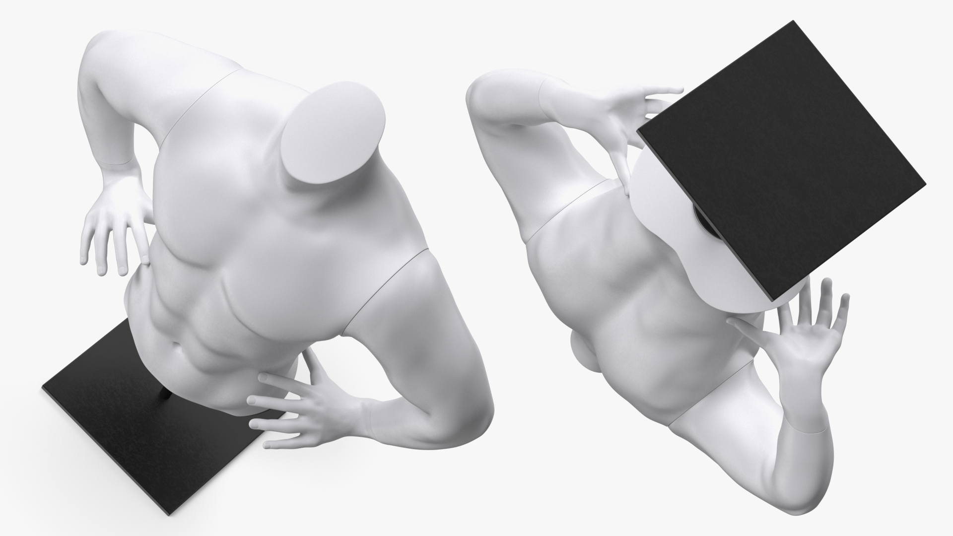 Man Torso Sports Mannequin White 3D