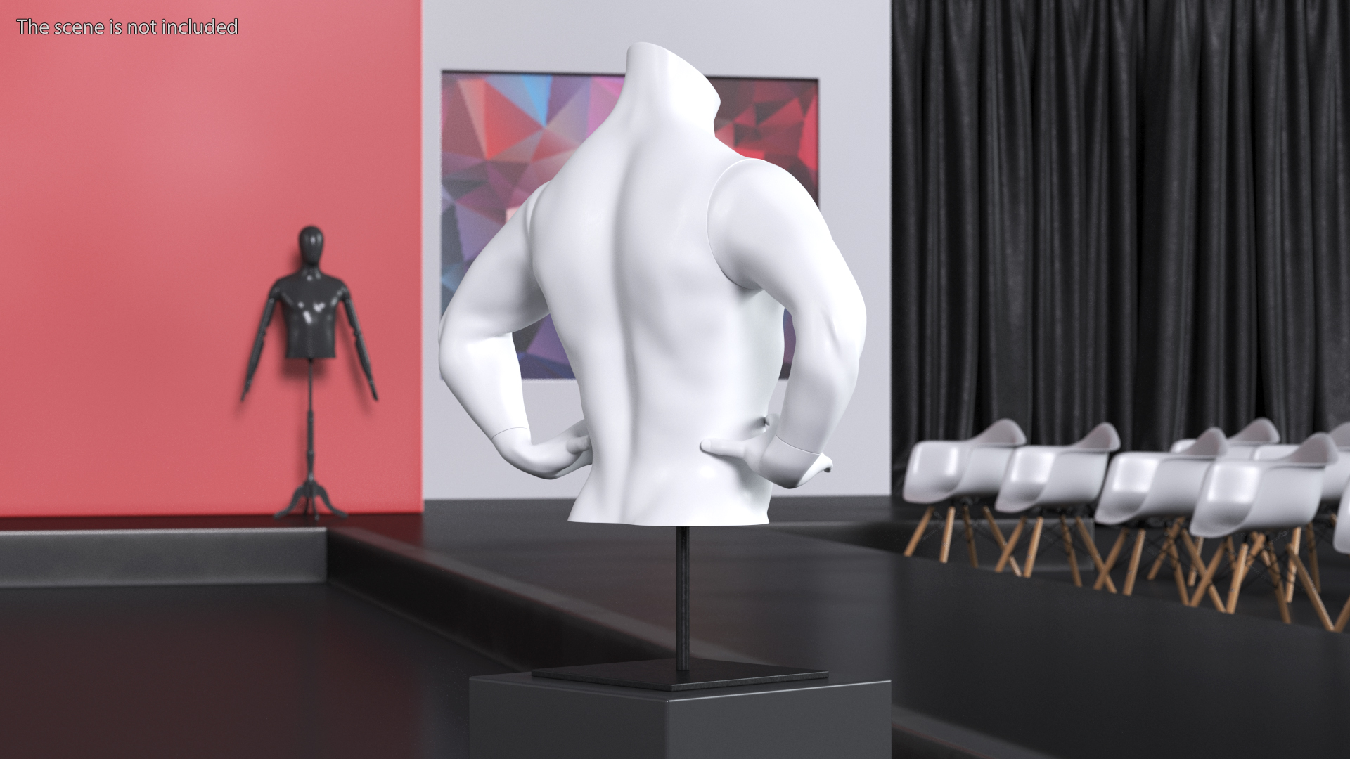 Man Torso Sports Mannequin White 3D
