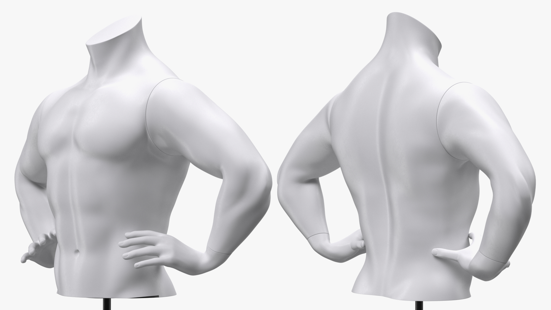 Man Torso Sports Mannequin White 3D