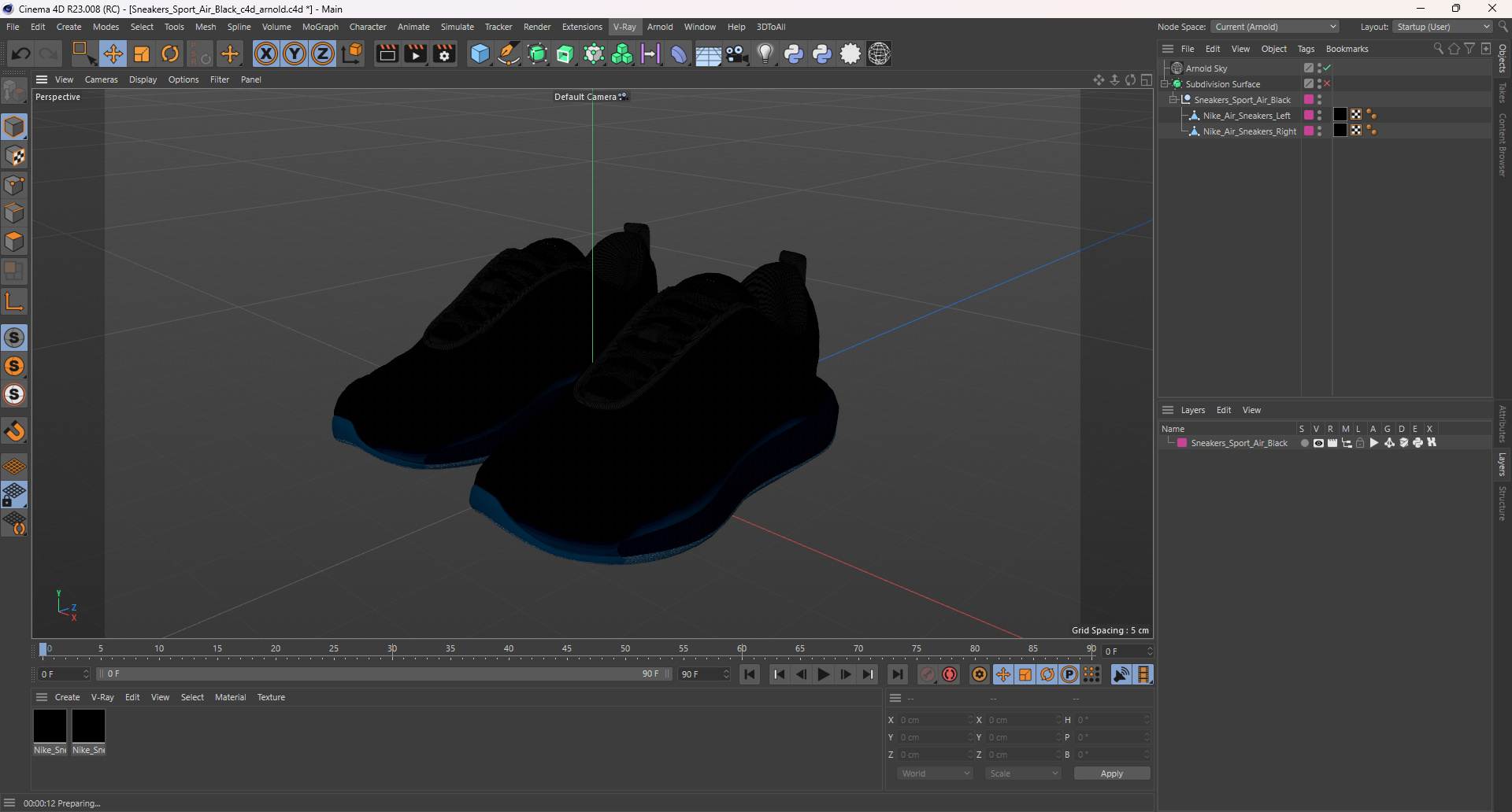 Sneakers Sport Air Black 3D model