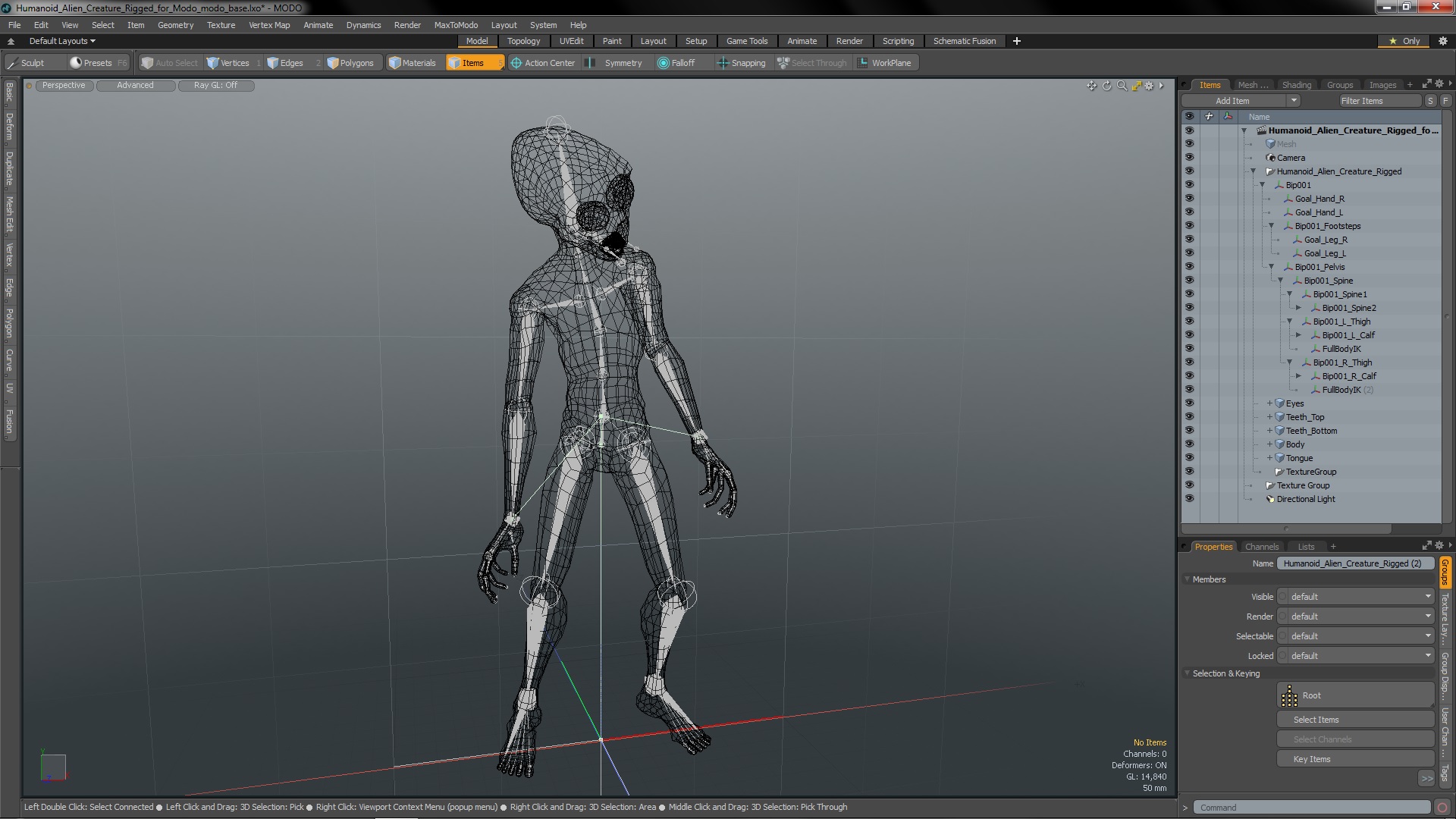 3D model Humanoid Alien Creature Rigged
