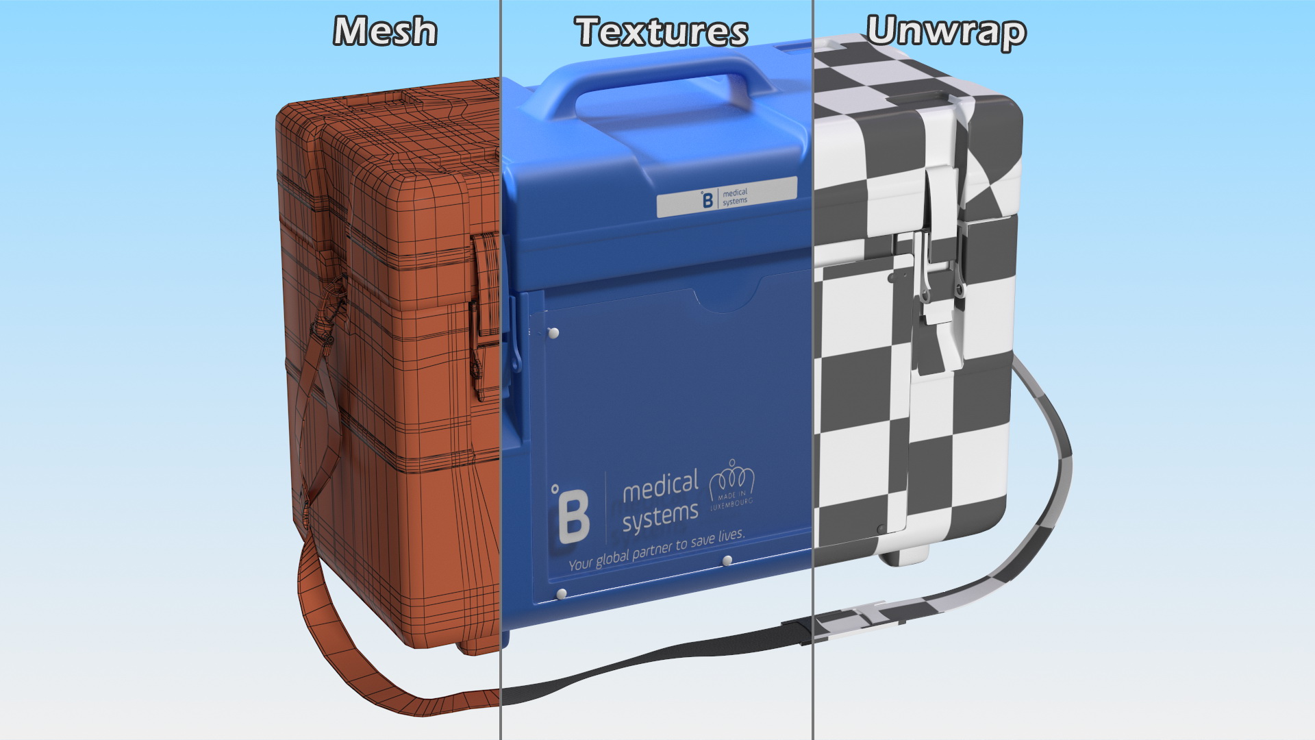 3D Vaccine Transport Box Blue