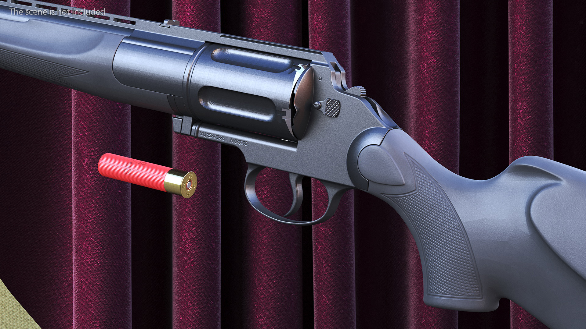 Revolver Shotgun MC255 Polymer Rigged 3D