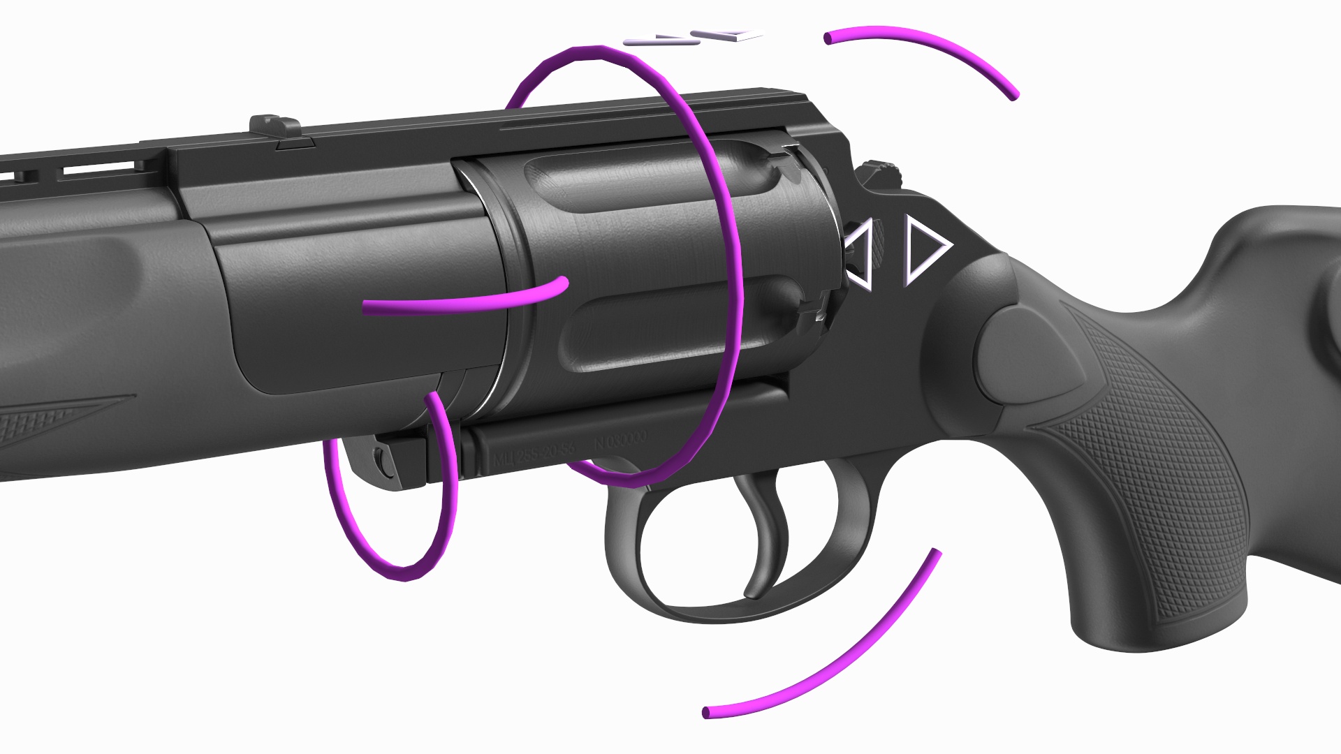 Revolver Shotgun MC255 Polymer Rigged 3D