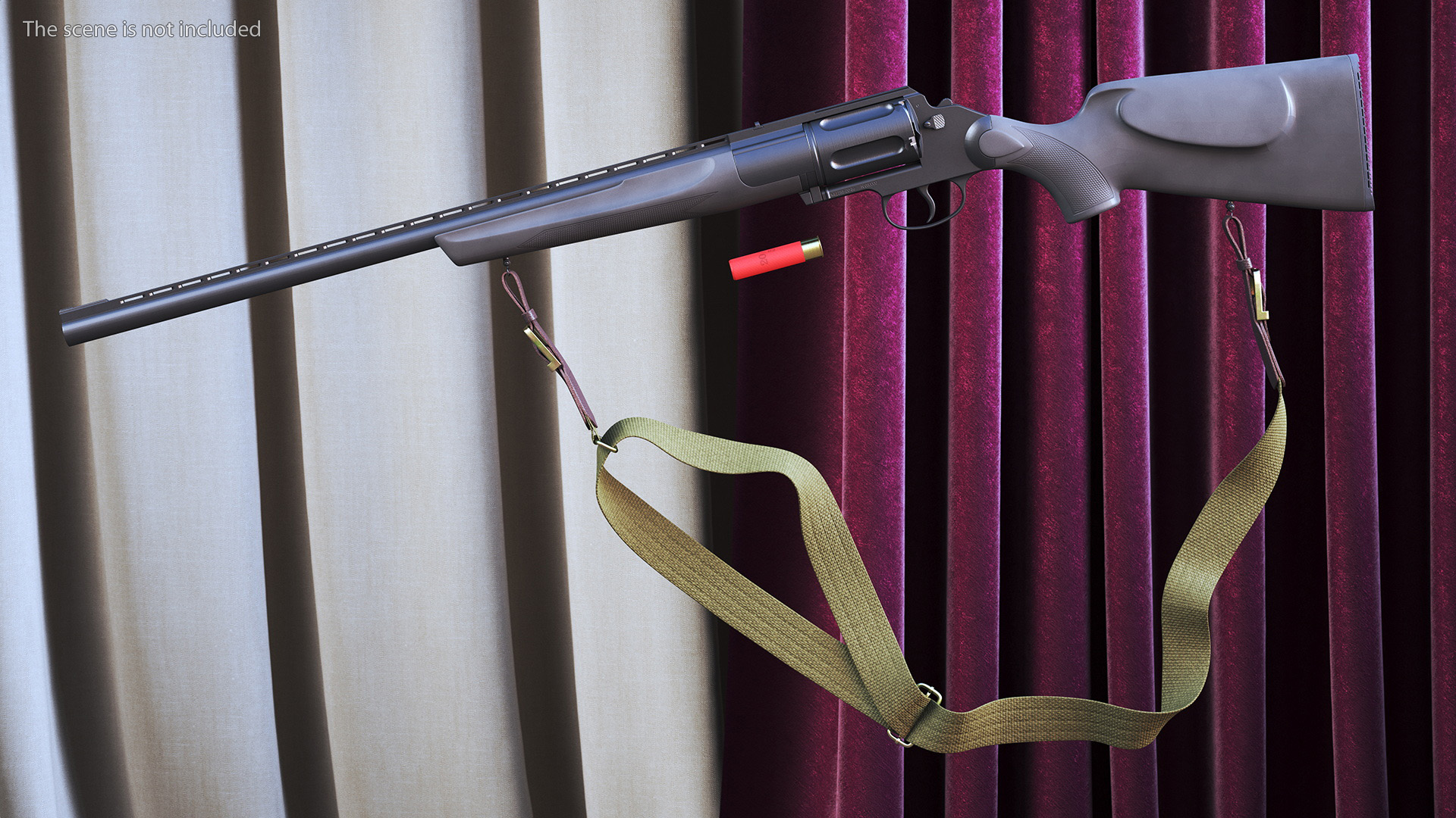 Revolver Shotgun MC255 Polymer Rigged 3D