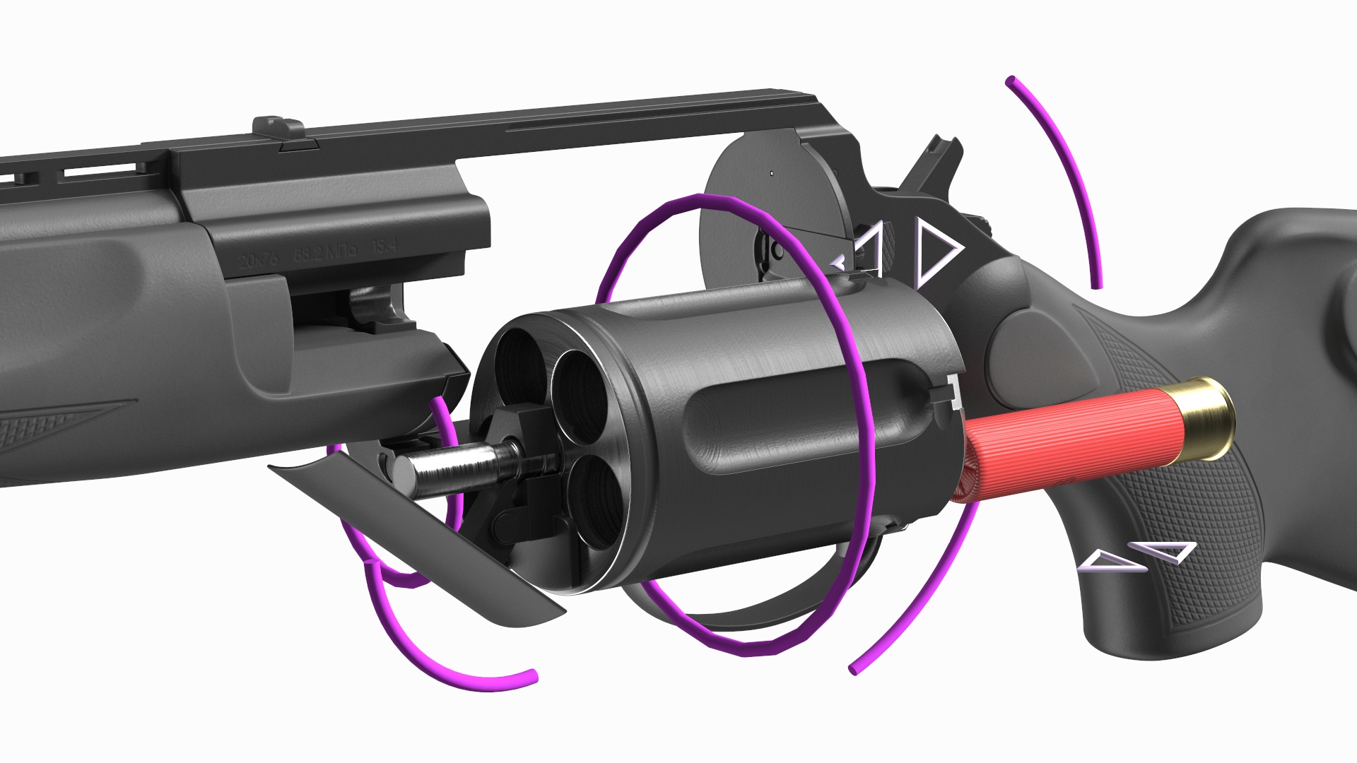 Revolver Shotgun MC255 Polymer Rigged 3D