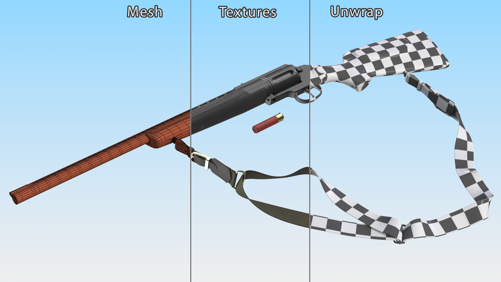 Revolver Shotgun MC255 Polymer Rigged 3D