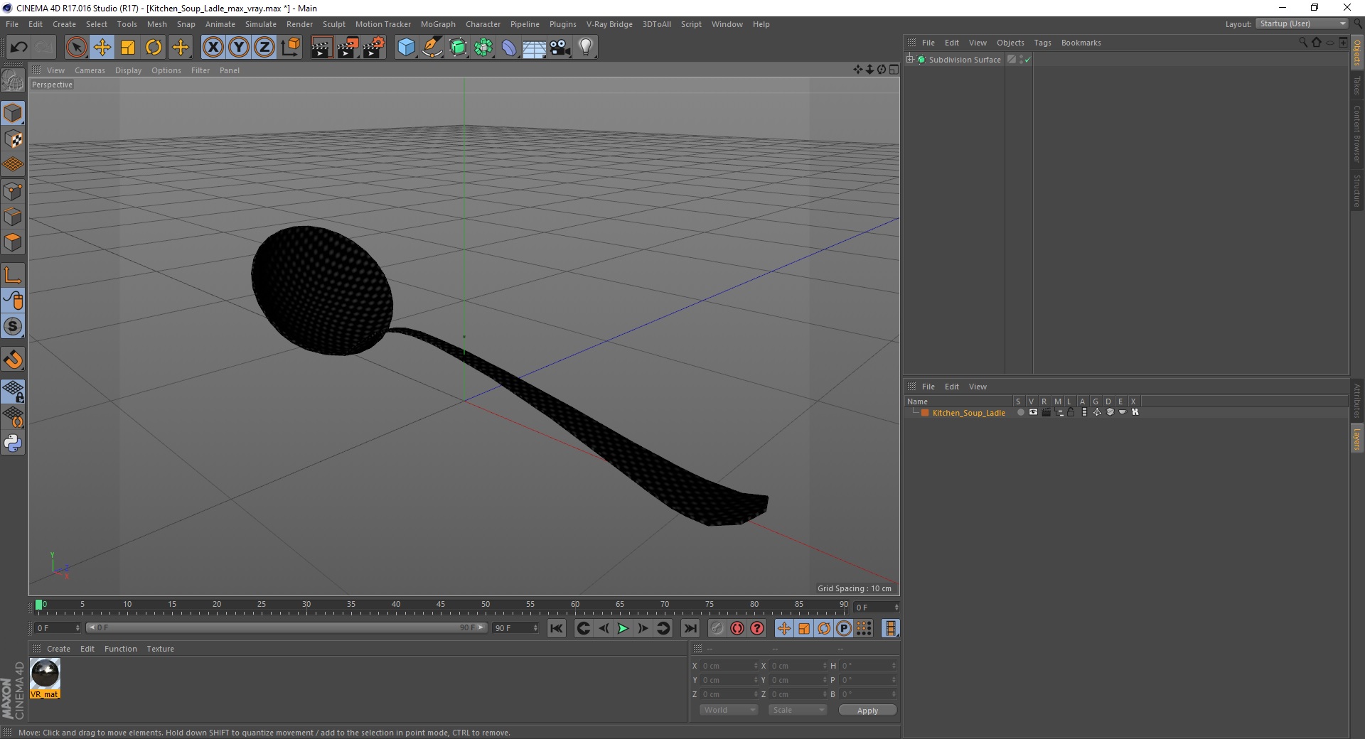 3D Kitchen Soup Ladle model