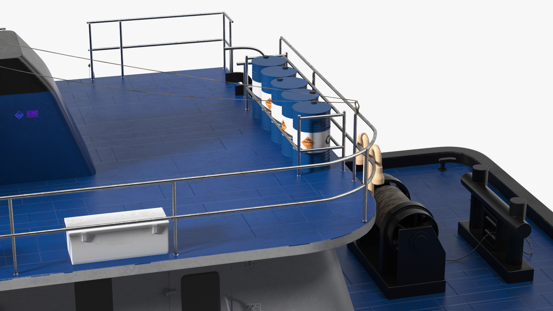 3D model Push Boat Ship with Pontoon Barge Loaded Wood Logs