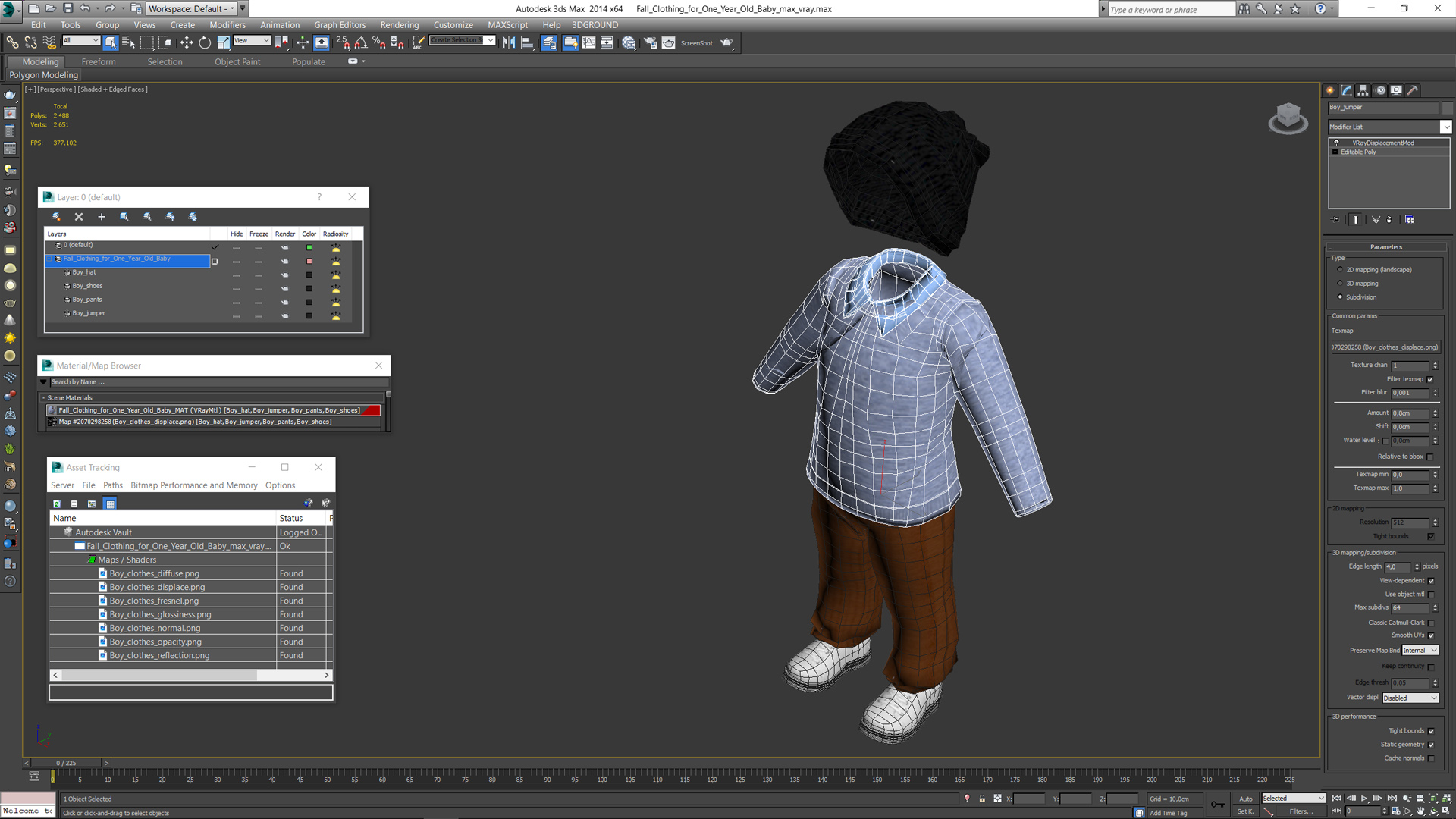 3D model Fall Clothing for One Year Old Baby