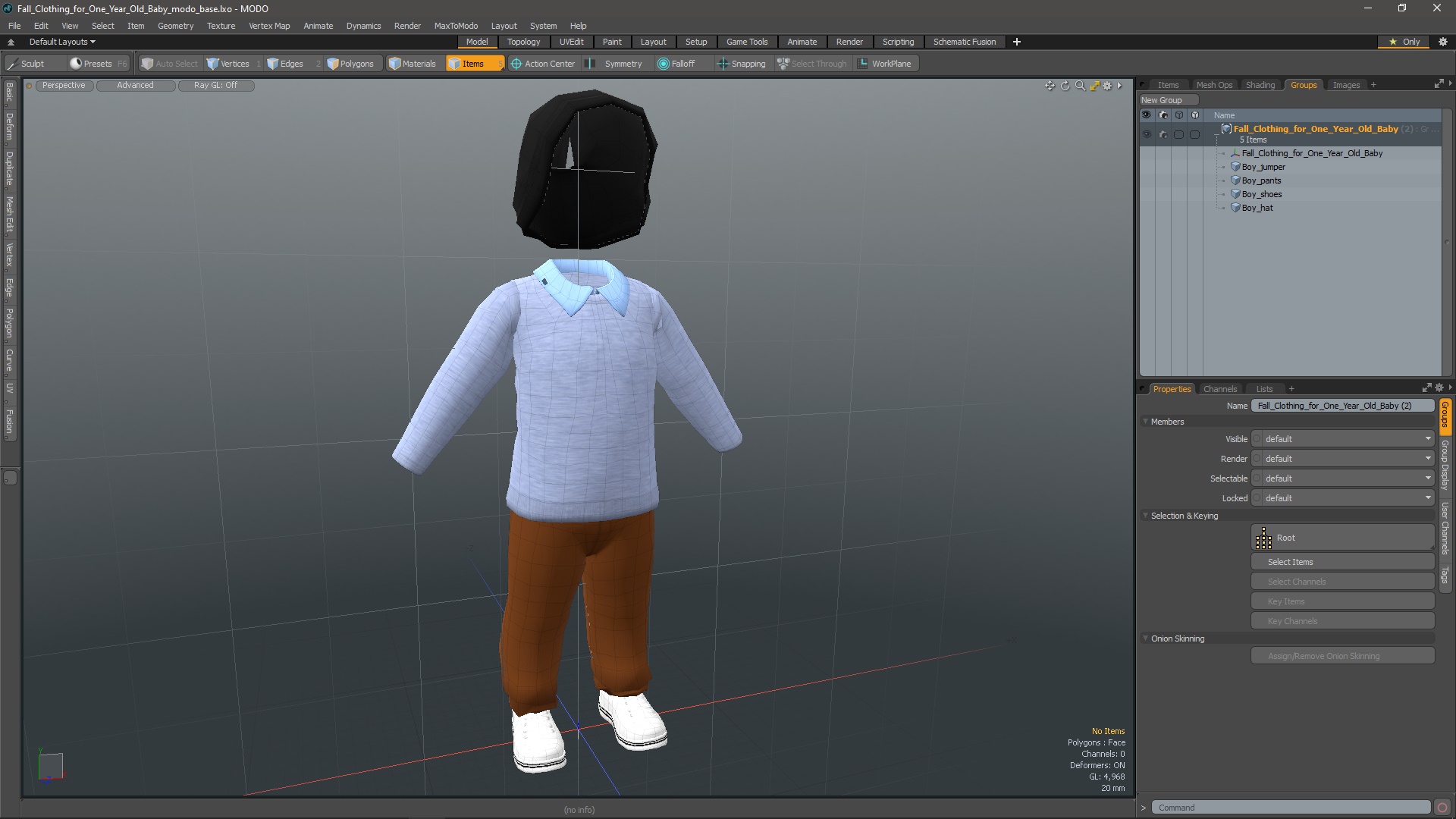 3D model Fall Clothing for One Year Old Baby