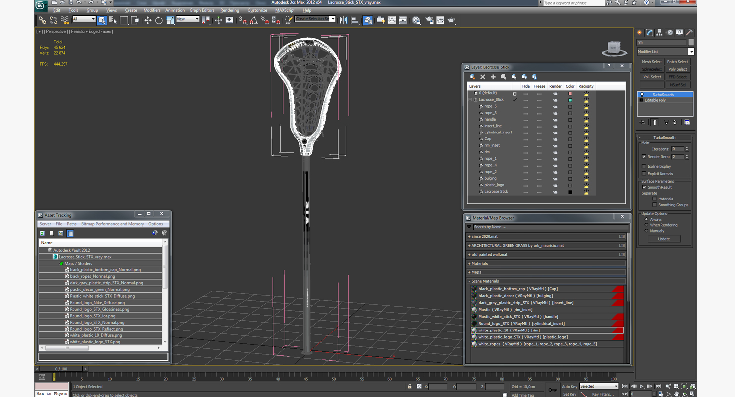 3D Lacrosse Stick STX model