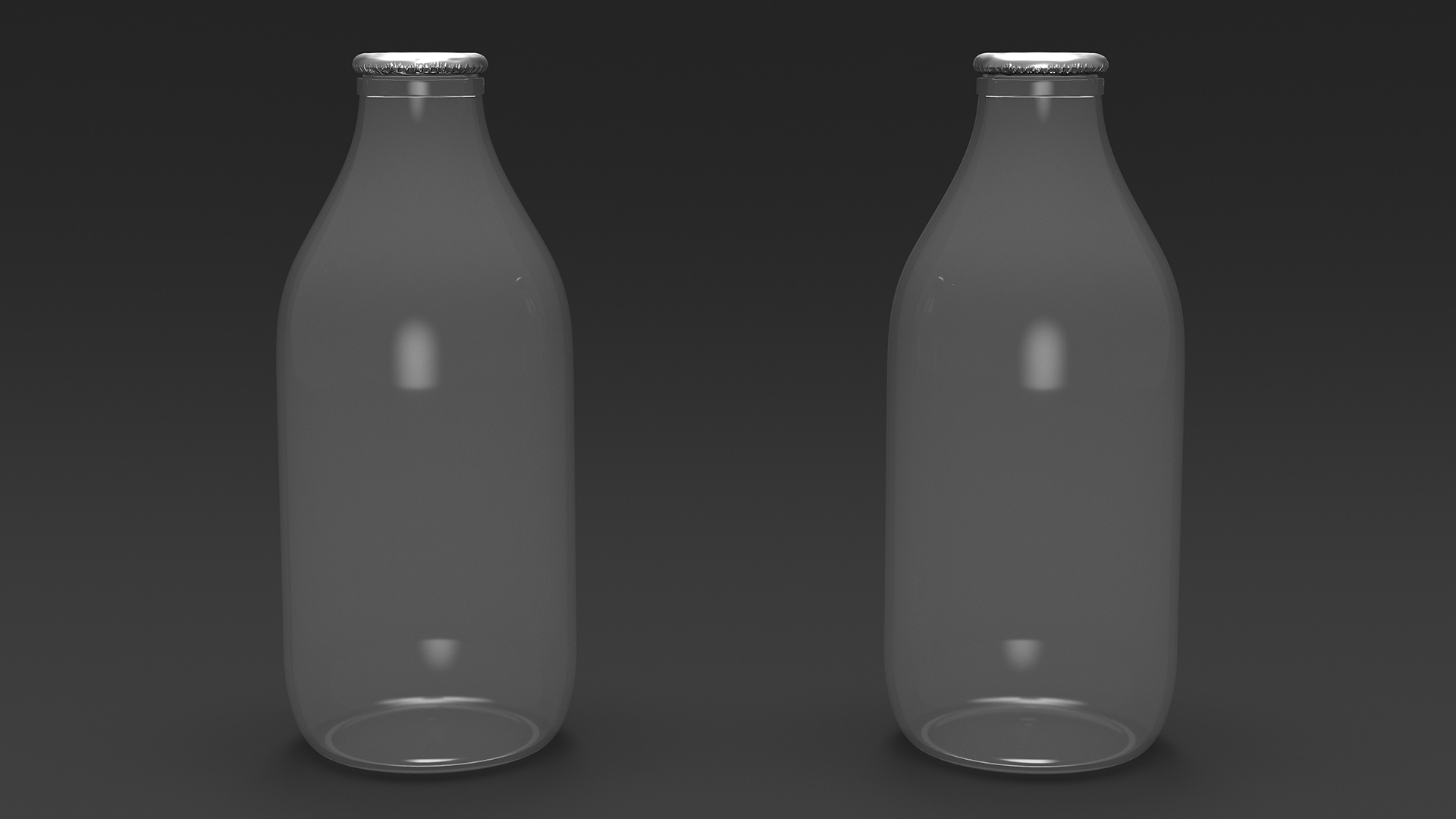 3D model Glass Bottle One Pint with Foil Top