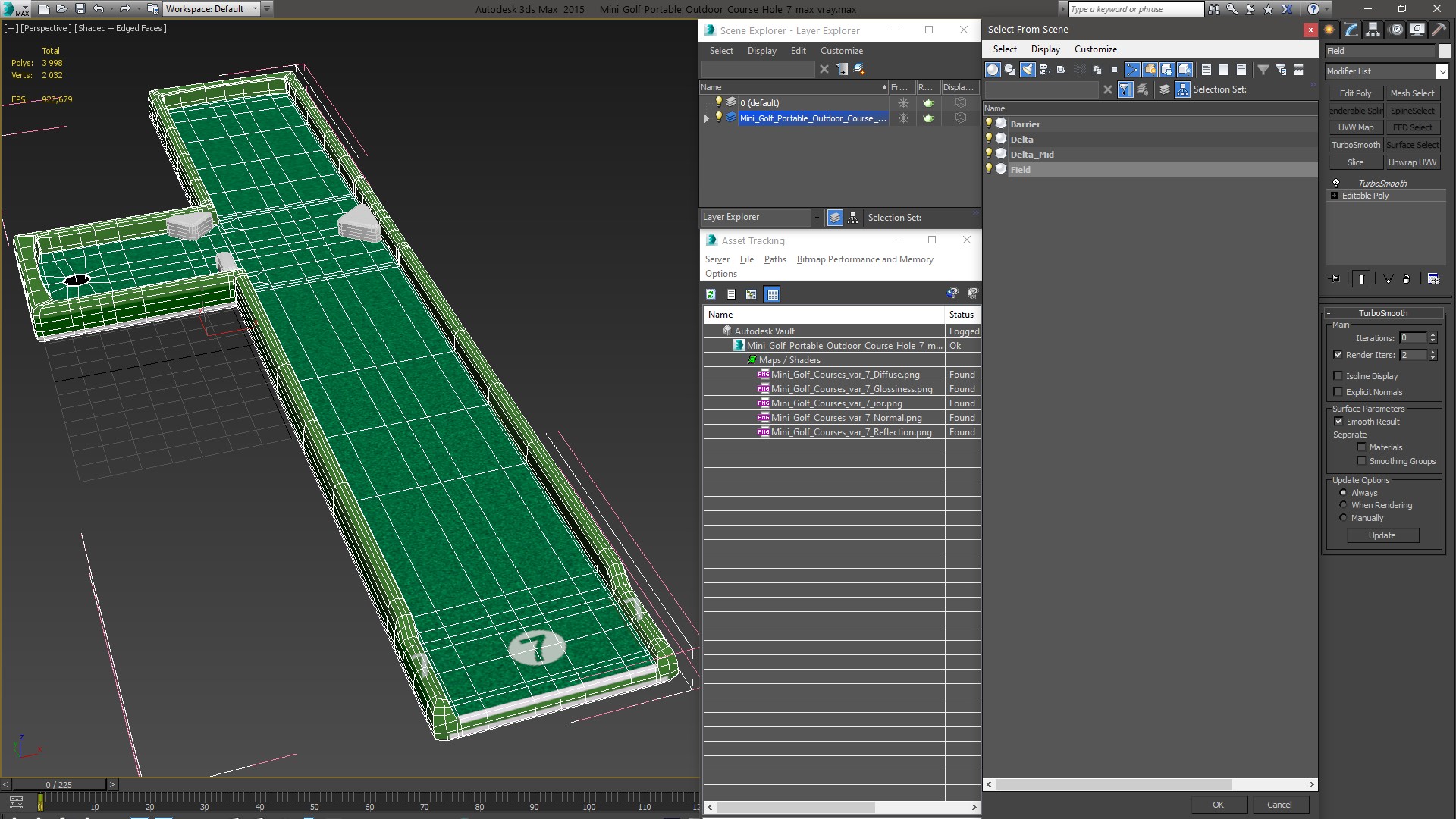 3D model Mini Golf Portable Outdoor Course Hole 7