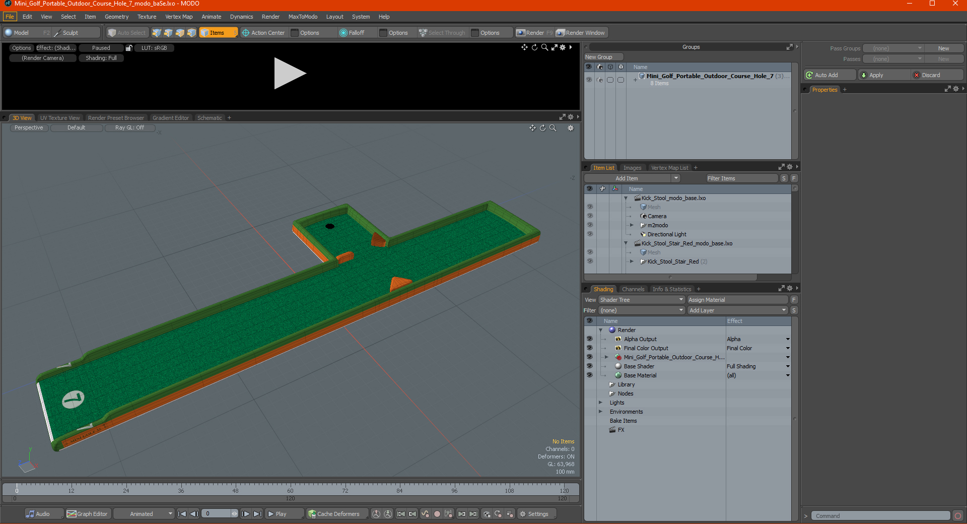 3D model Mini Golf Portable Outdoor Course Hole 7