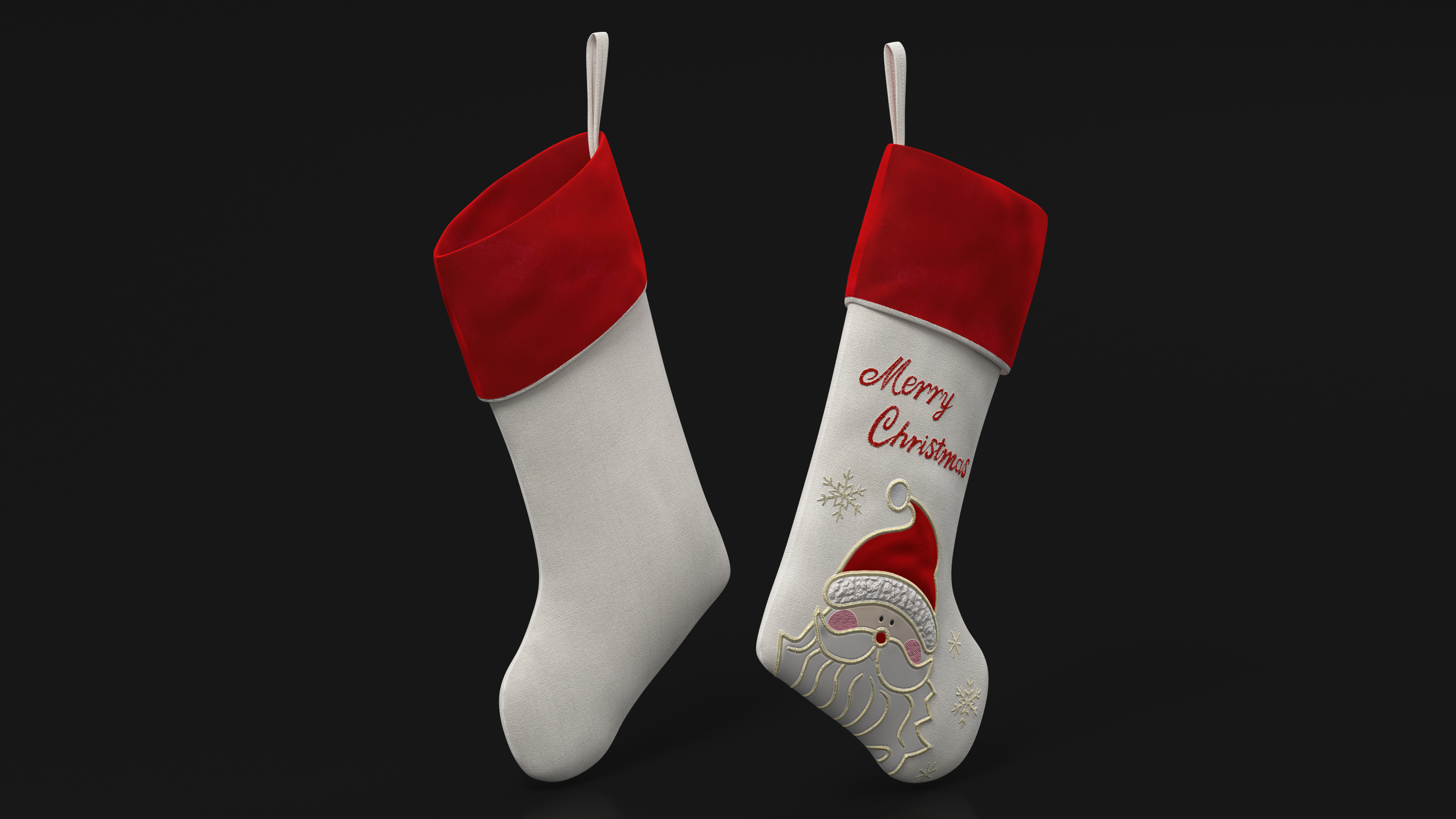 3D Traditional Santa Christmas Stocking