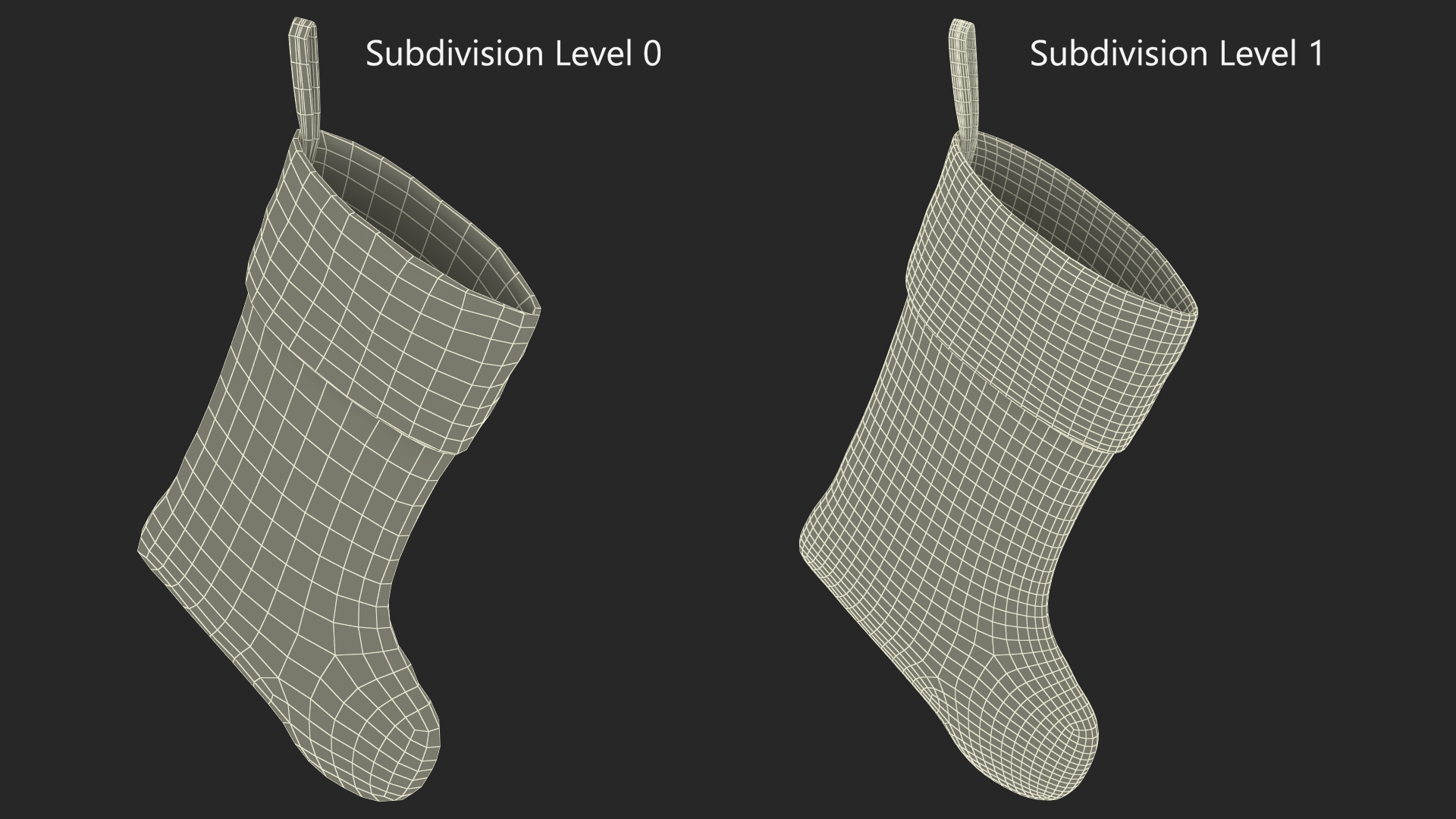 3D Traditional Santa Christmas Stocking