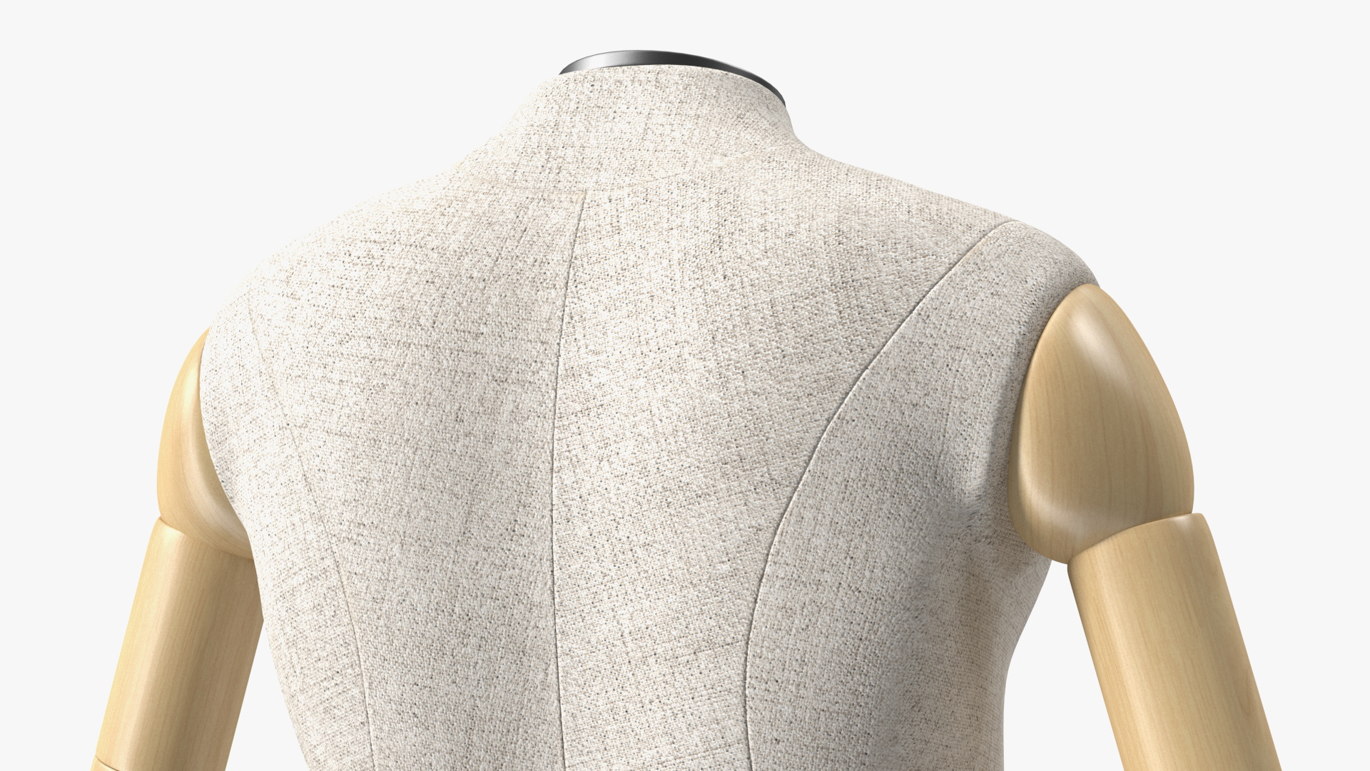 3D model Male Flexible Half Body Mannequin Torso with Wooden Base Headless